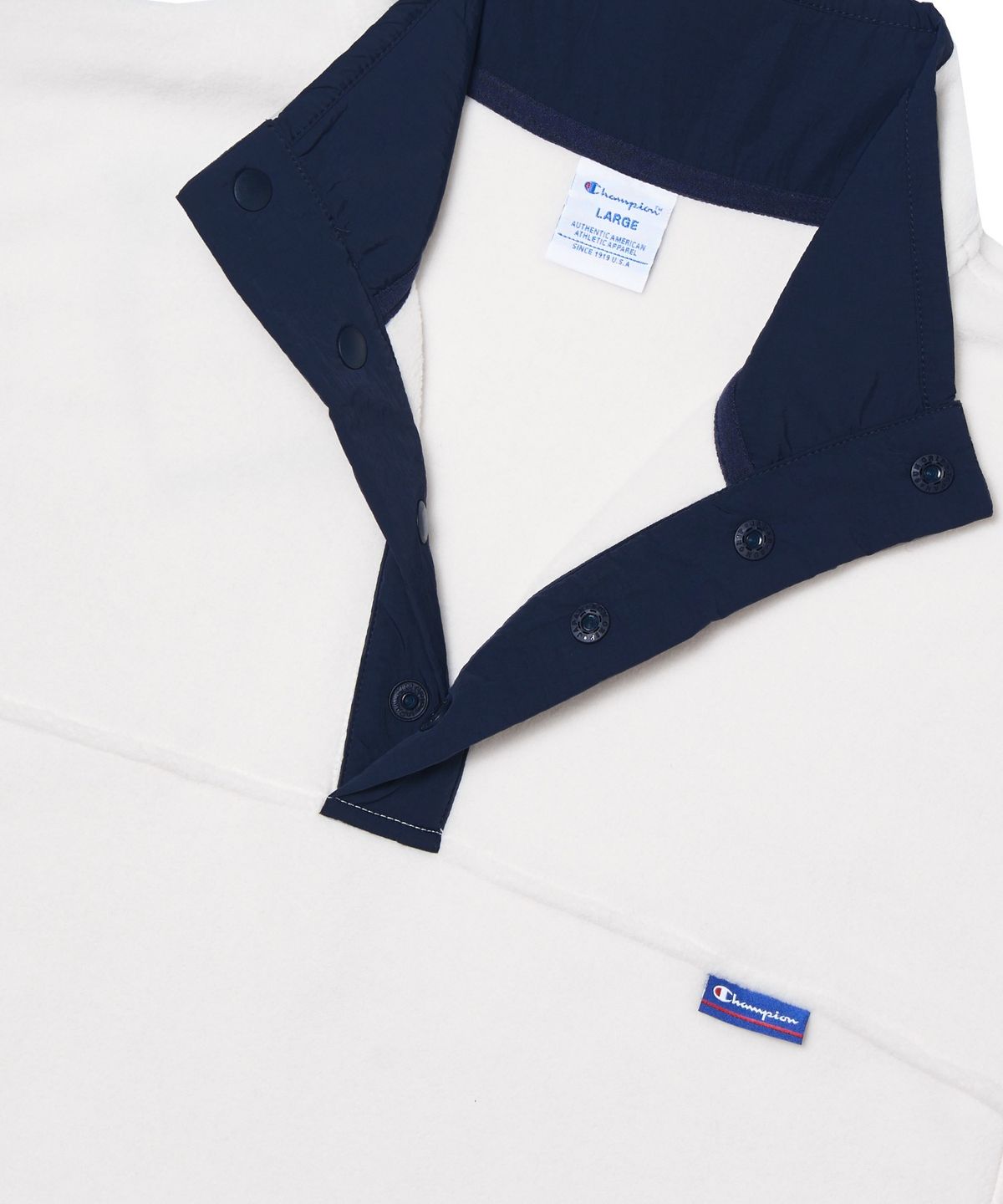 챔피온(CHAMPION) 폴라텍 컬러블록 플리스 아노락 Ivory