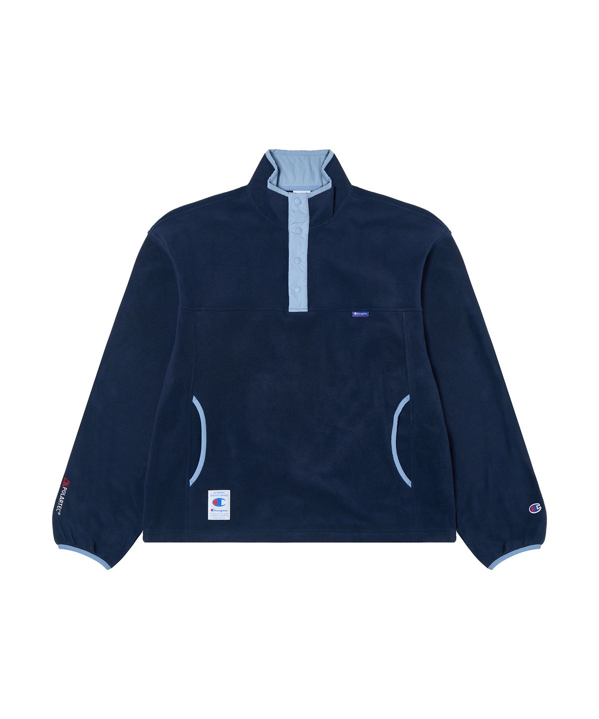 챔피온(CHAMPION) 폴라텍 컬러블록 플리스 아노락 Navy