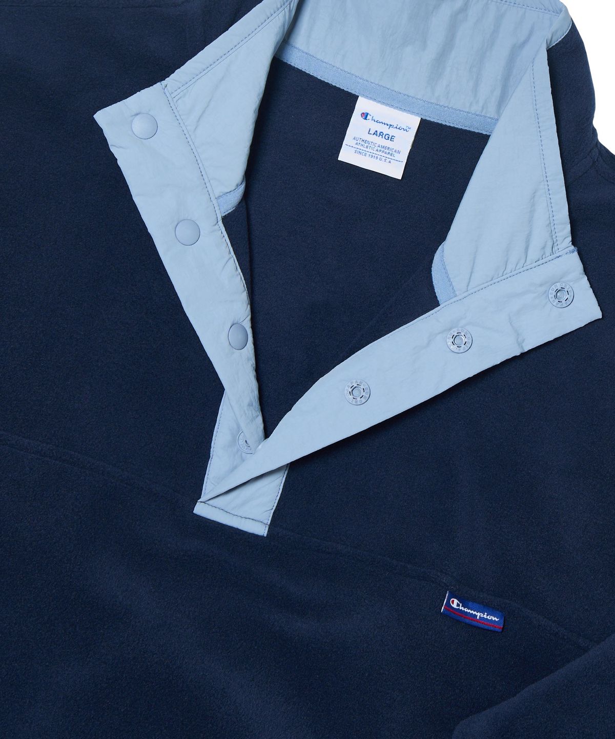 챔피온(CHAMPION) 폴라텍 컬러블록 플리스 아노락 Navy