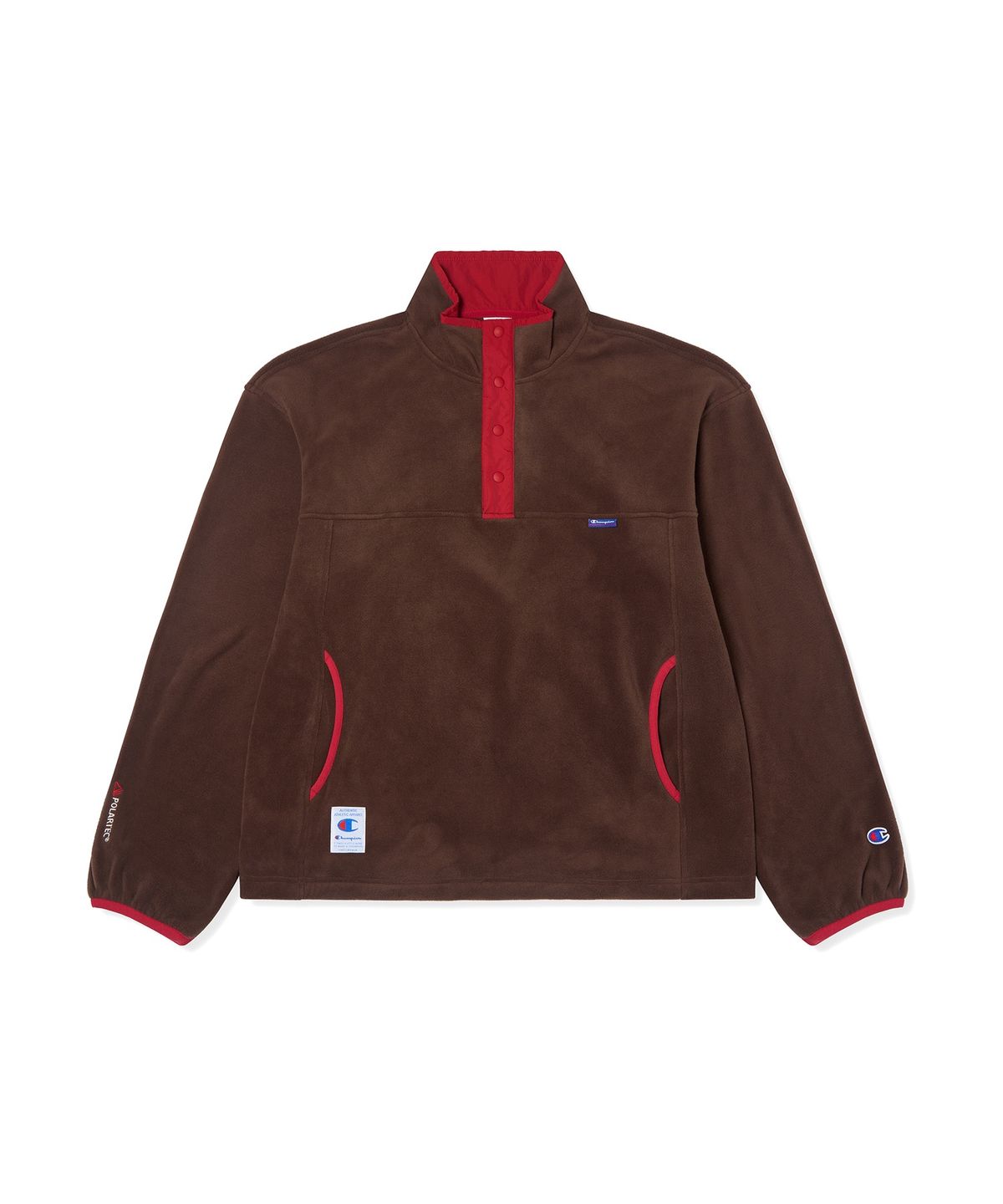 챔피온(CHAMPION) 폴라텍 컬러블록 플리스 아노락 Brown