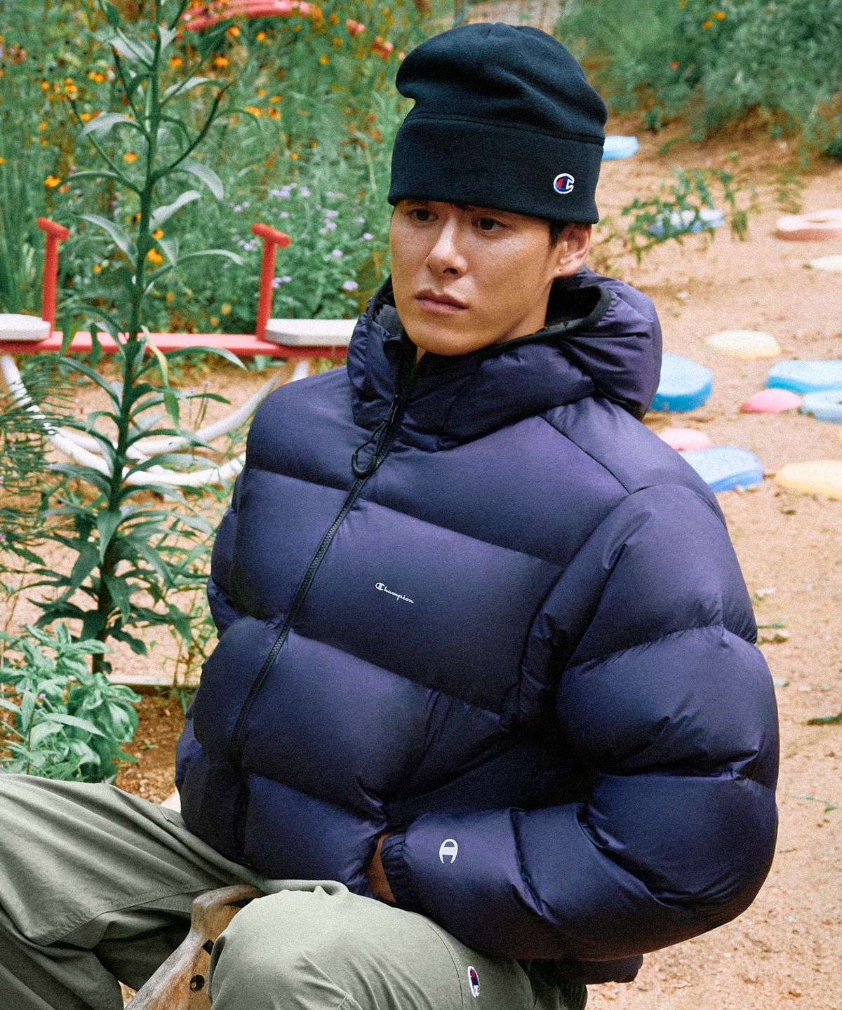 챔피온(CHAMPION) 폴라텍 비니 Black