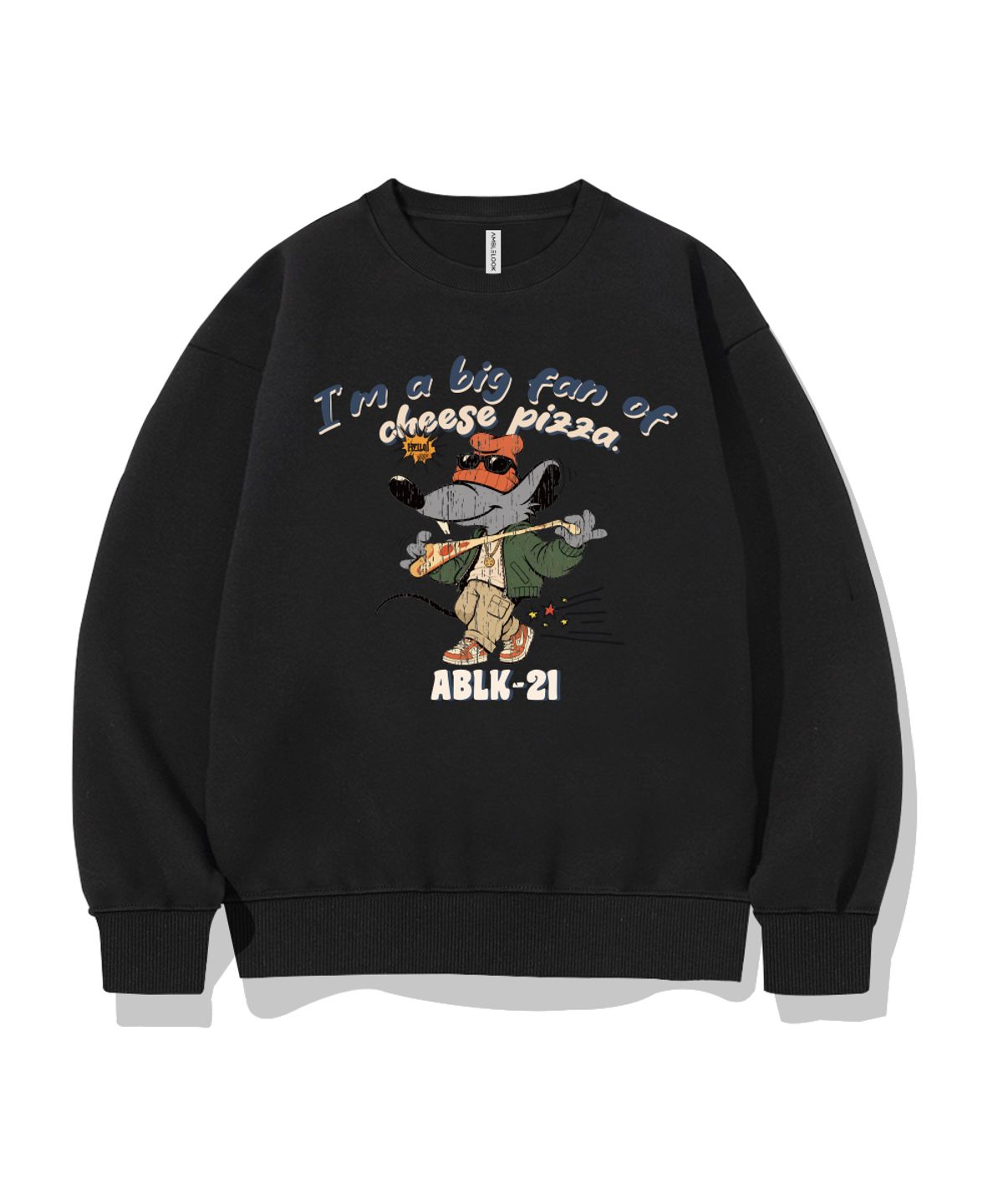 엠블룩(AMBLELOOK) 레귤러 스웨트셔츠 치즈피자 (3color)