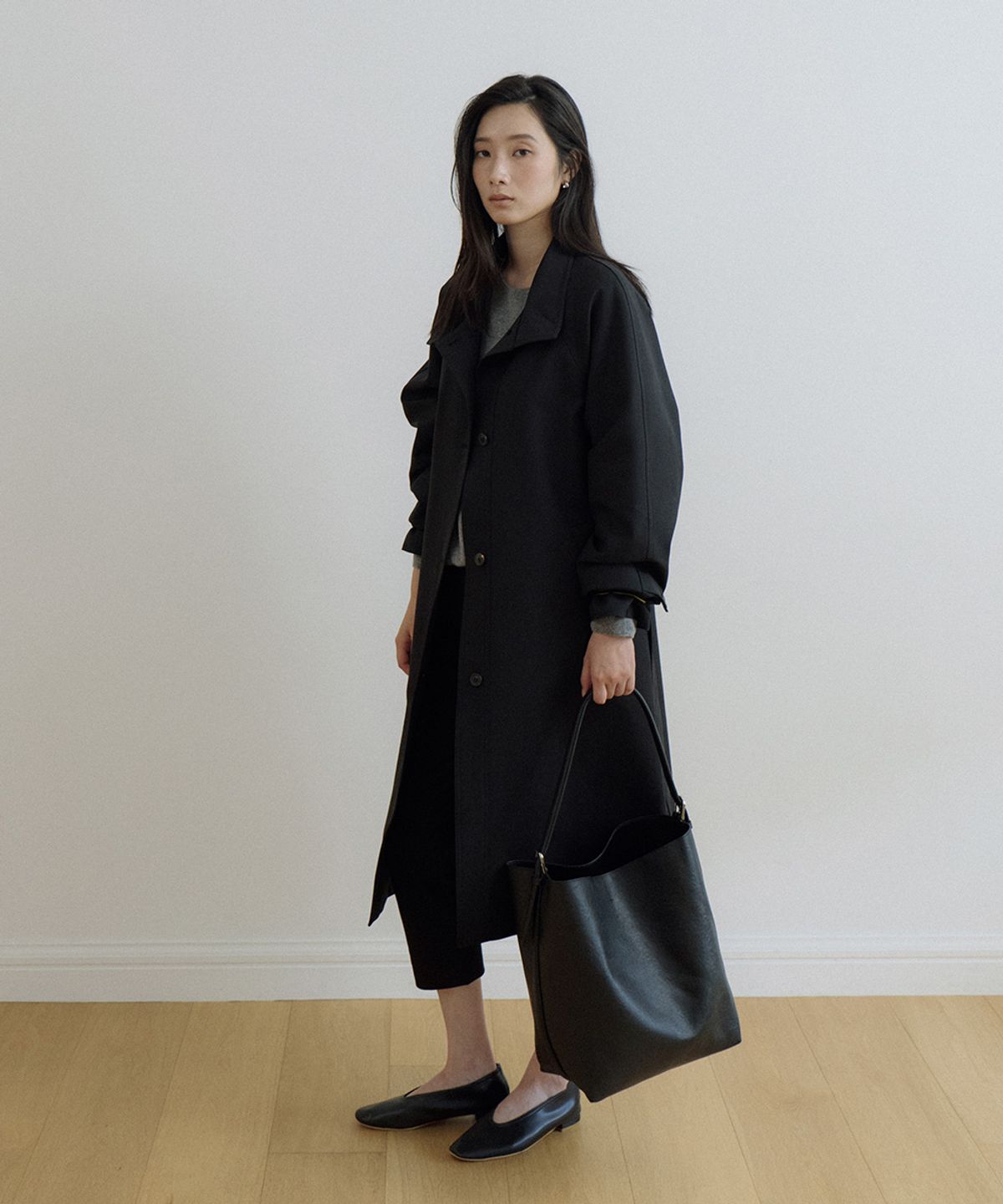 링서울(LINGSEOUL) cow leather tote bag-black