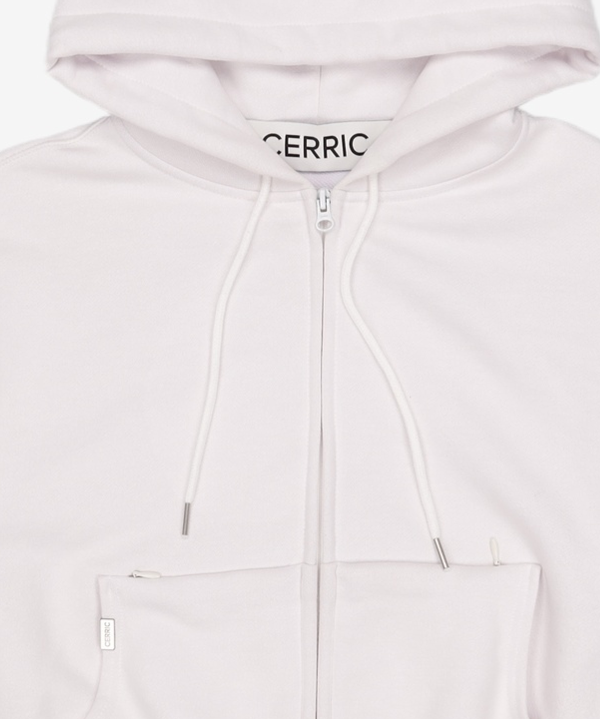 세릭(CERRIC) ZIPPER POCKET HOODIE / WHITE FREE