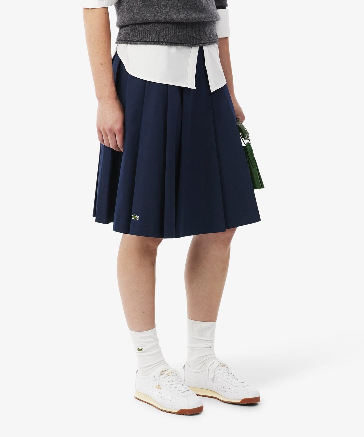 라코스테(LACOSTE) 여성 미디기장 코튼 플리츠 스커트 JF8319-56N 166