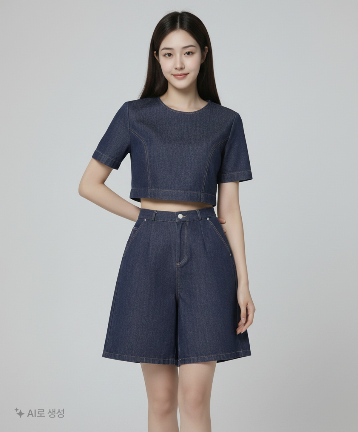 단델(DANDEL) DD contrast denim bermuda pants (INDIGO) 1