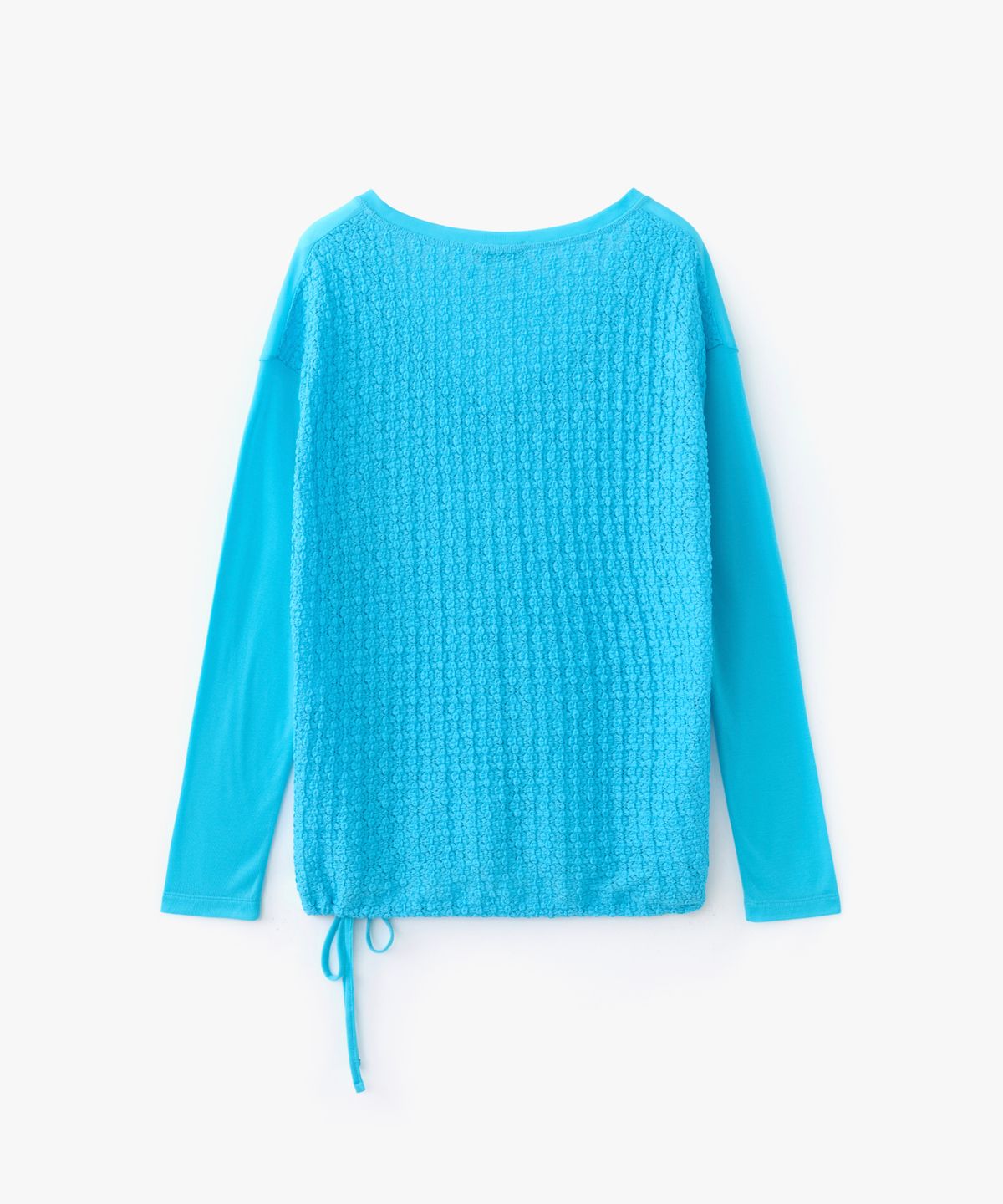 포에브(POEV) Flower Contrast V-Neck Top - Blue