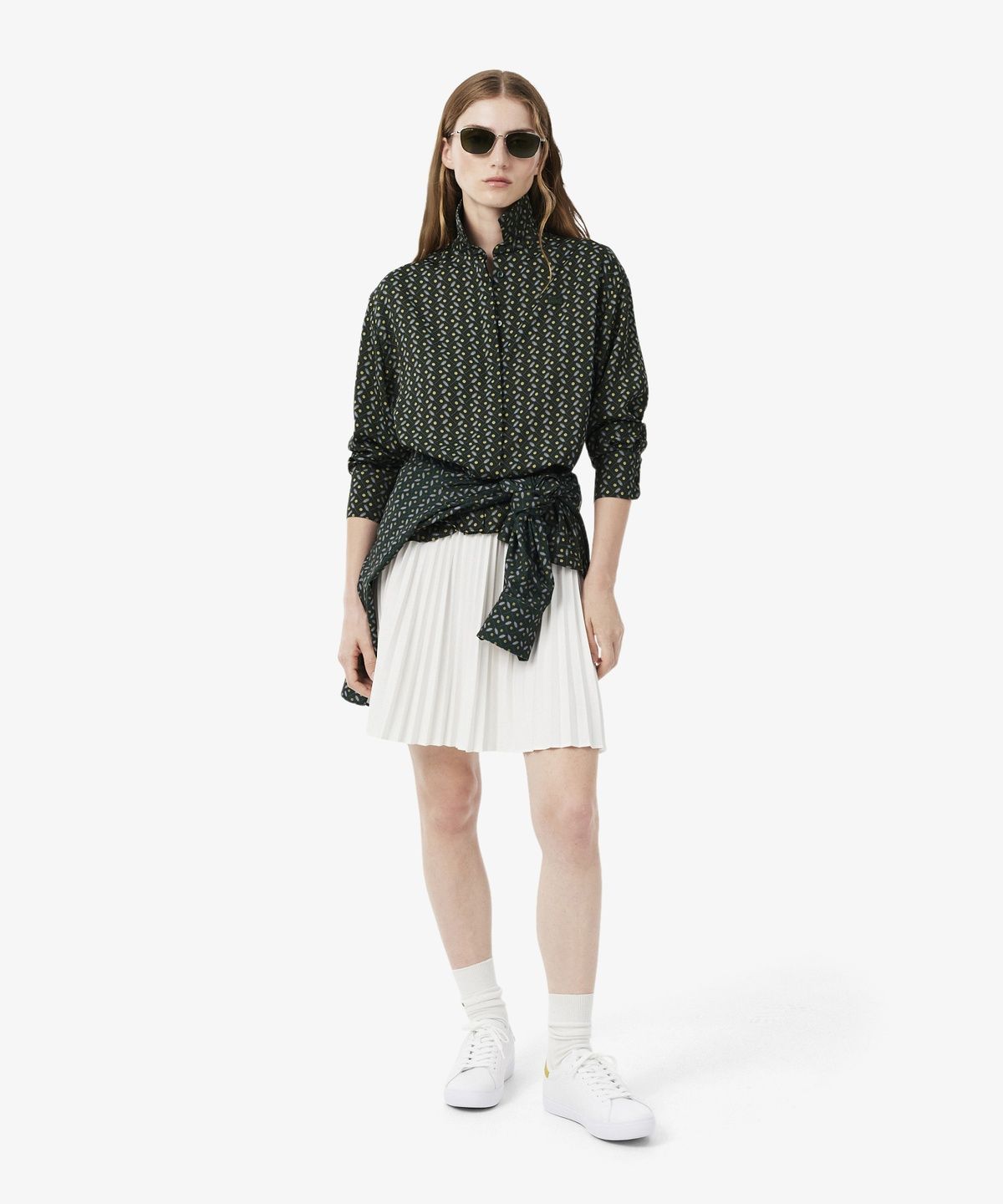 라코스테(LACOSTE) 여성 프린트 롱 셔츠 CF8481-56N XE4