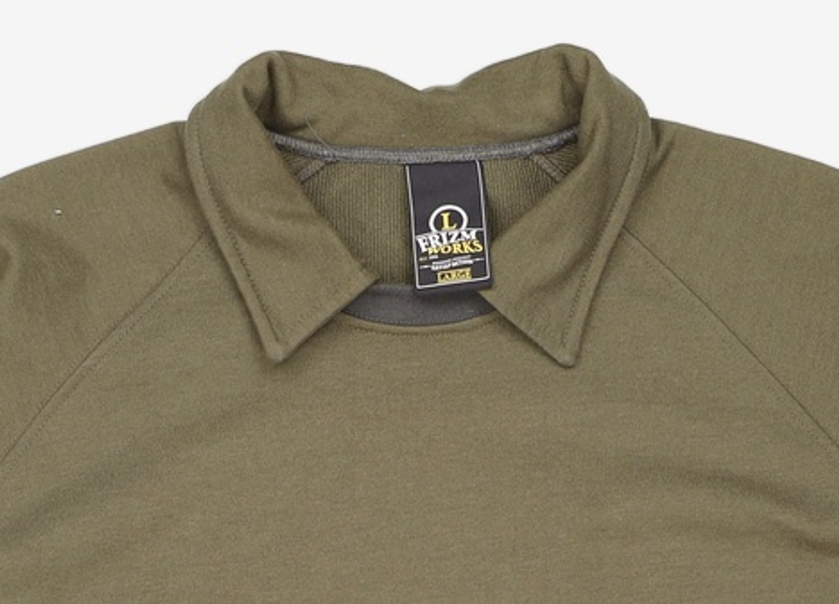 프리즘웍스(FRIZMWORKS) COLLAR LAYERED SWEATSHIRT _ OLIVE L