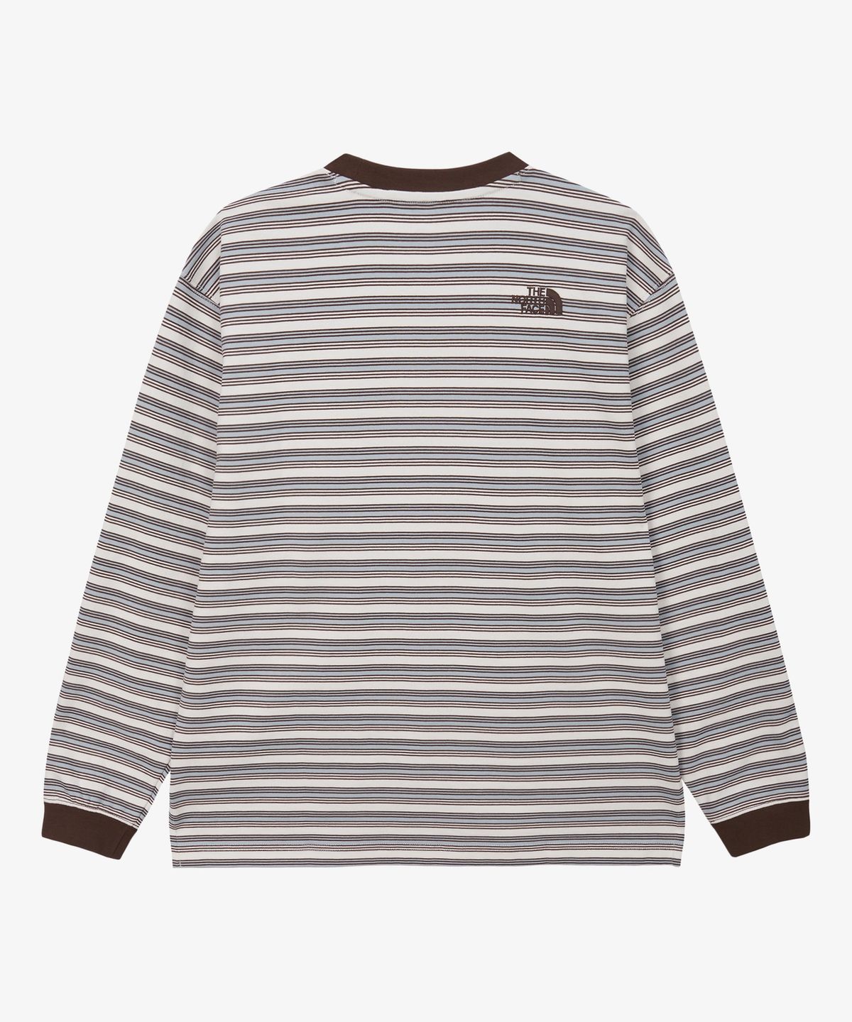 노스페이스(THE NORTH FACE) NT7TS52B 남성 오버펙 스트라이프 긴팔 티셔츠 DARK BROWN