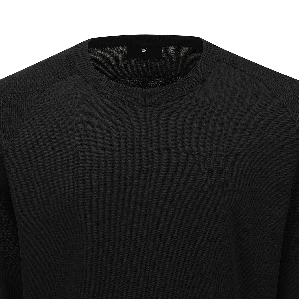 어뉴골프(ANEW GOLF) MEN LOGO CREWNECK SWEATER_BK