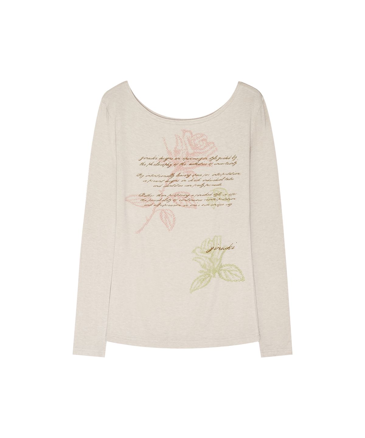 긴스키(GINSUKI) VINTAGE FLOWER WOOL LONG SLEEVE (BEIGE)