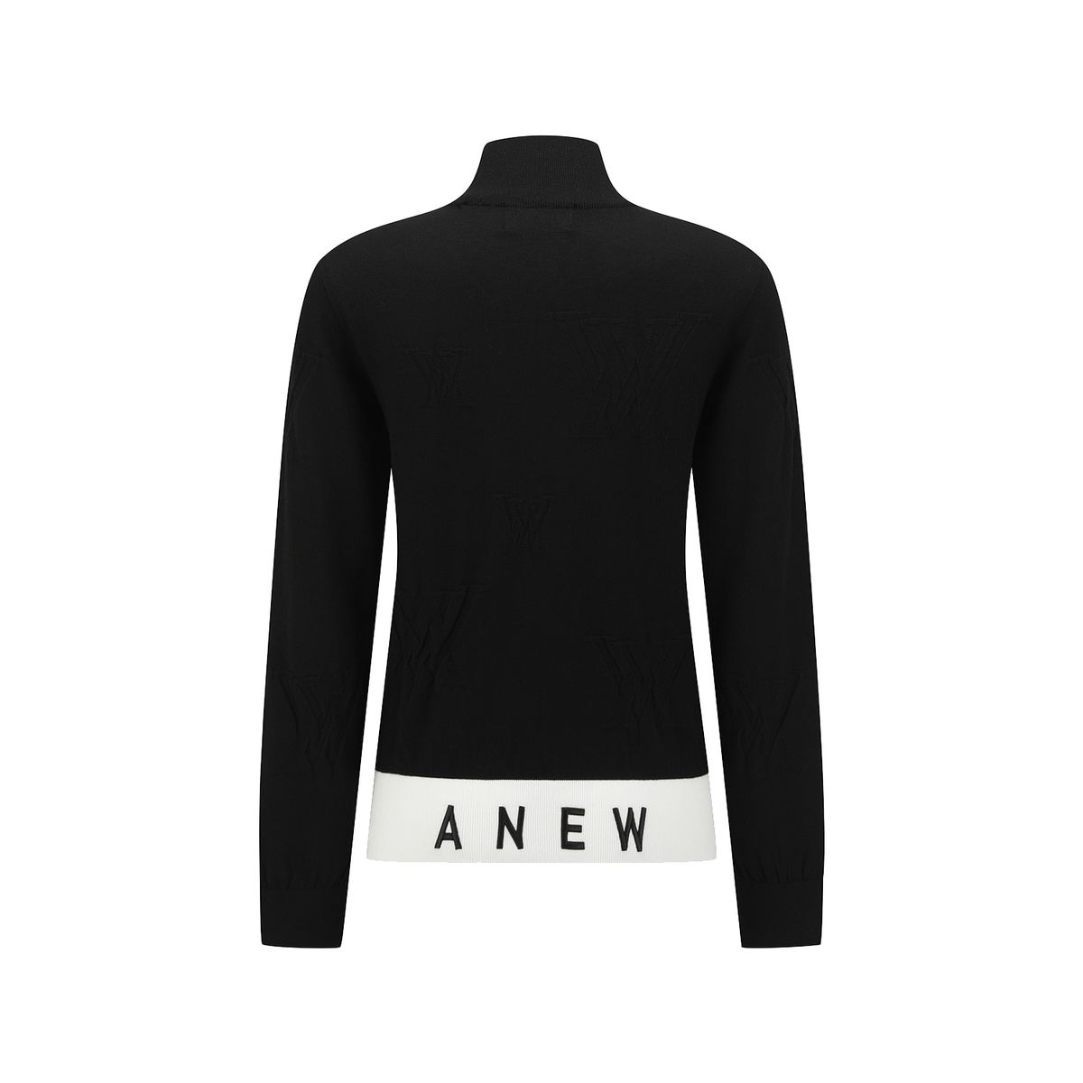 어뉴골프(ANEW GOLF) WOMEN LOGO PATTERN TURTLENECK SWEATER_BK