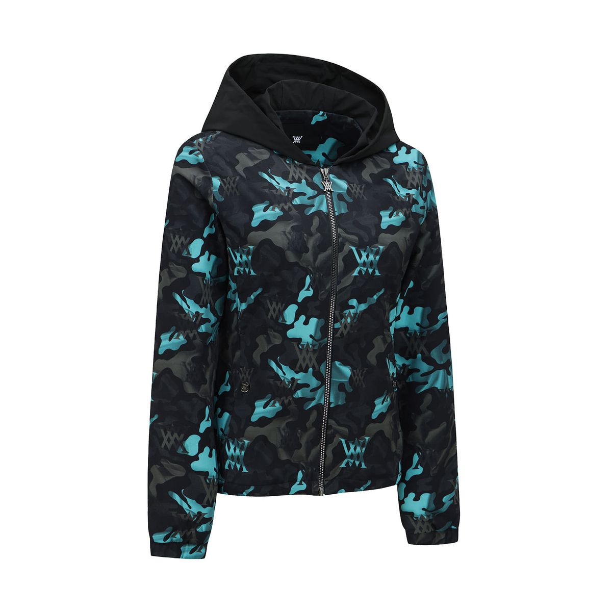 어뉴골프(ANEW GOLF) WOMEN CAMO PATTERN HOODED T-SHIRT CARDIGAN_AB