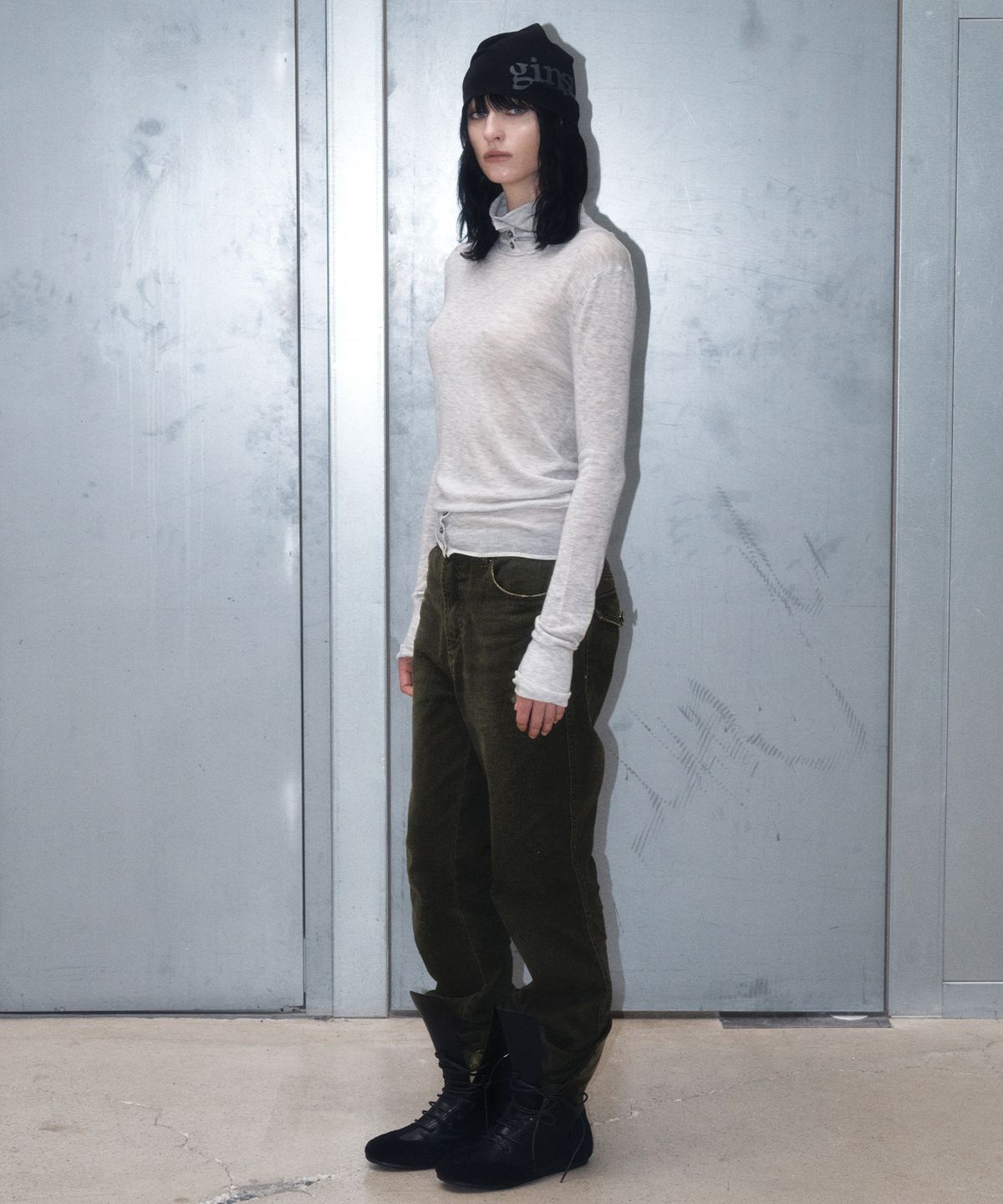 긴스키(GINSUKI) MERINO WOOL LAYER TURTLE  KNIT (GREY)
