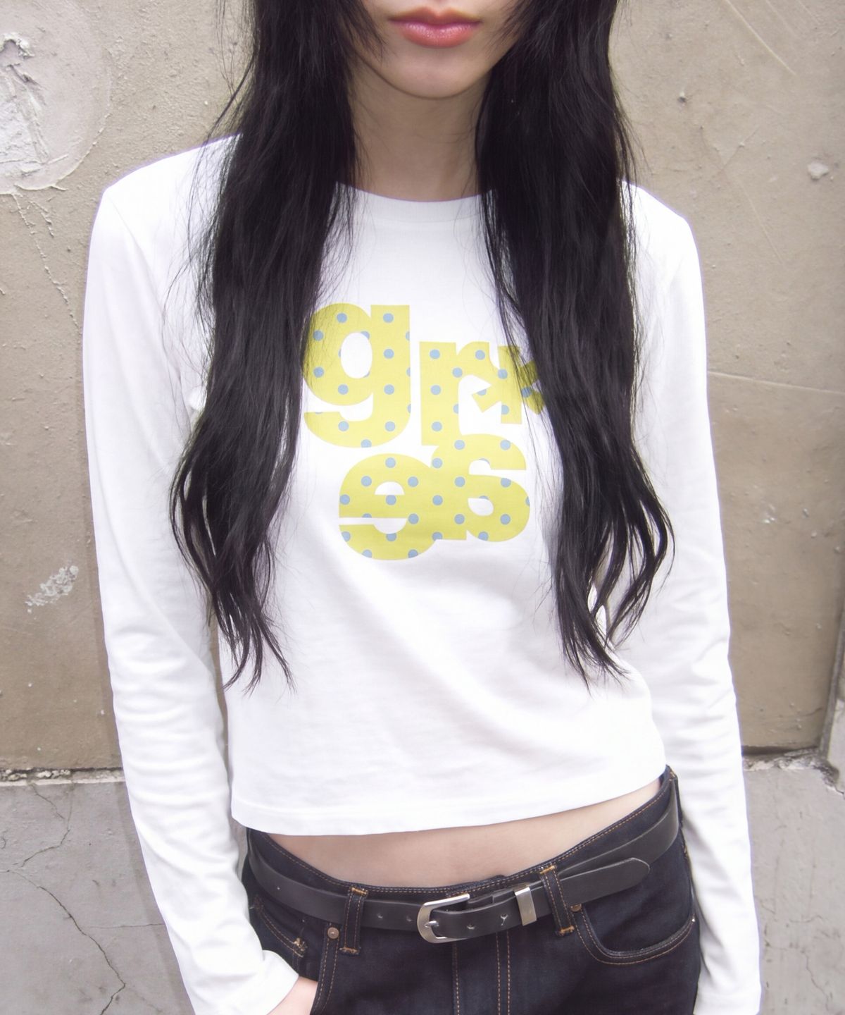 그레이버(GRAVER) [UNISEX]GRAE-S DOT 롱슬리브 티셔츠_White