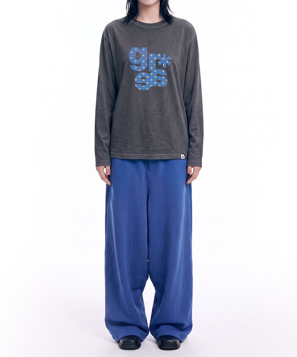 그레이버(GRAVER) [UNISEX]GRAE-S DOT 롱슬리브 티셔츠_White
