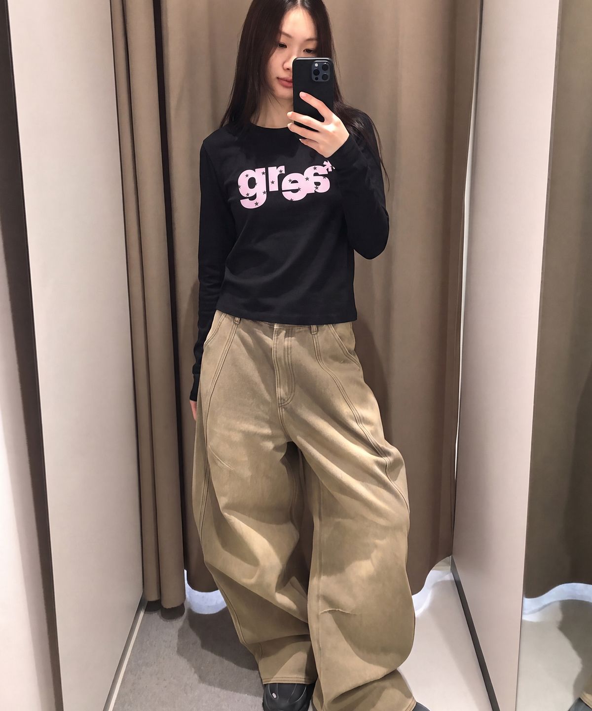 그레이버(GRAVER) [UNISEX]GRAE-S WIDE STAR 롱슬리브 티셔츠_White