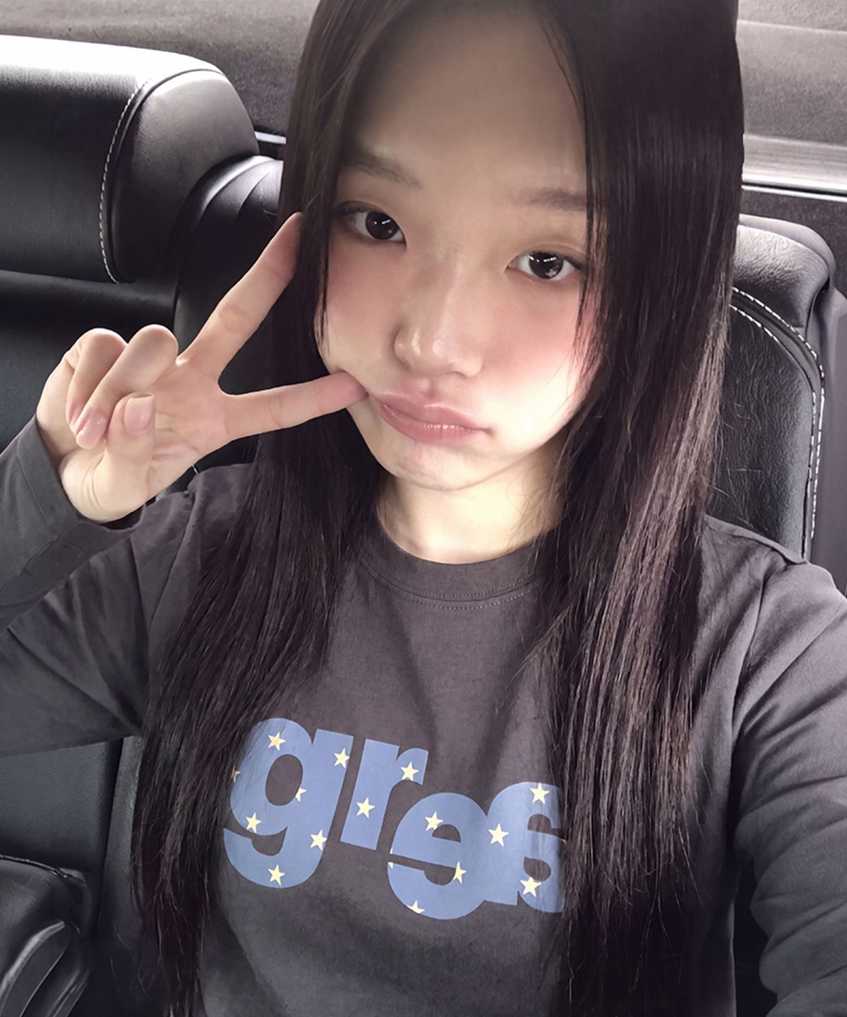 그레이버(GRAVER) [UNISEX]GRAE-S WIDE STAR 롱슬리브 티셔츠_White