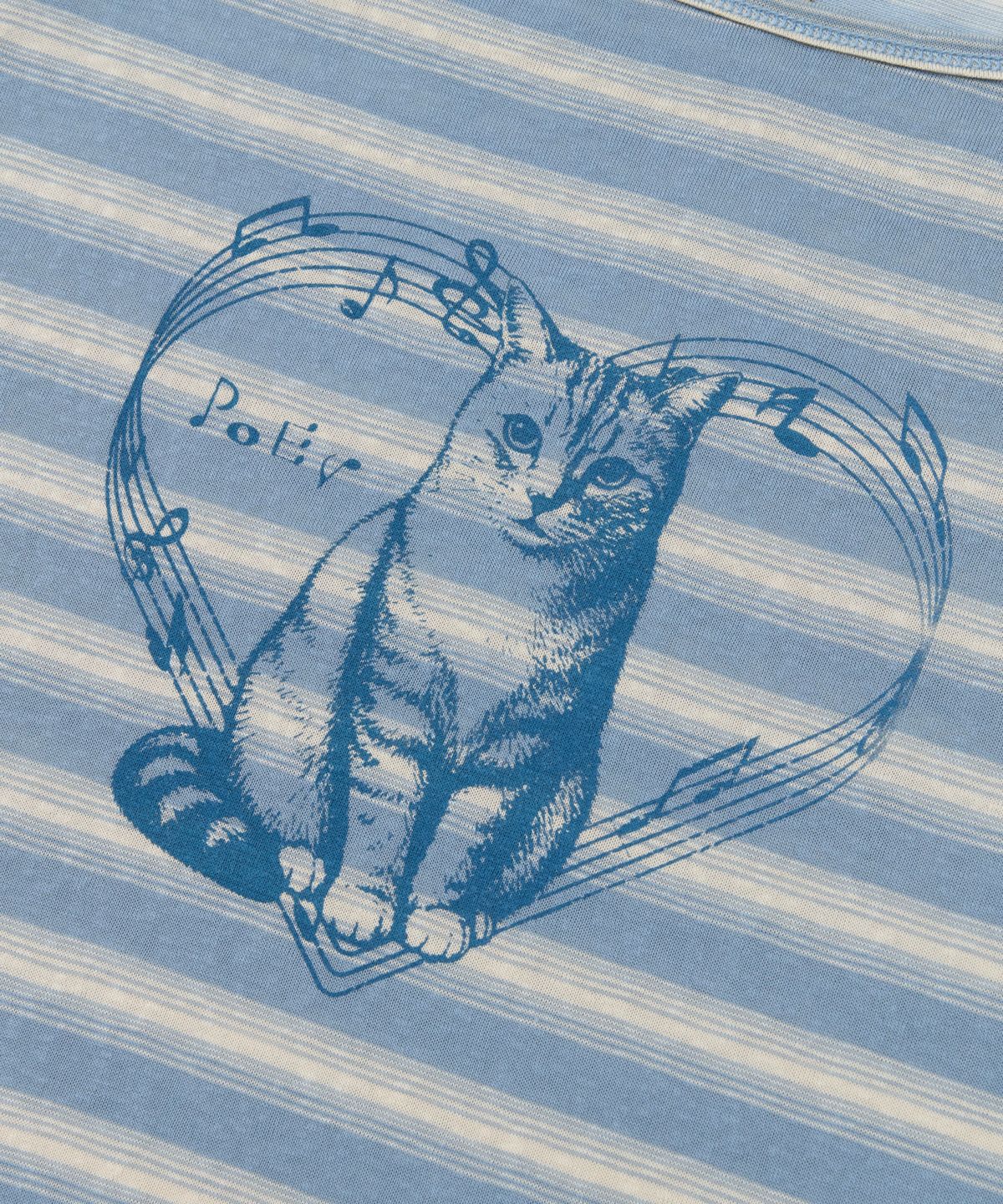 포에브(POEV) Melody Cat Raglan Top - Dusty Blue