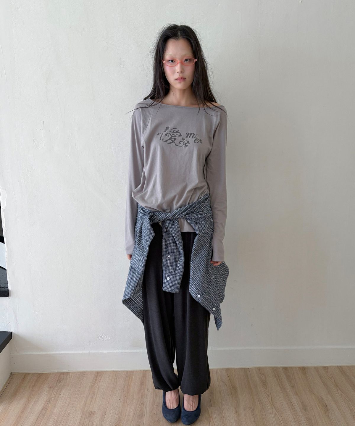포에브(POEV) Love Letter Raglan Top - Grey