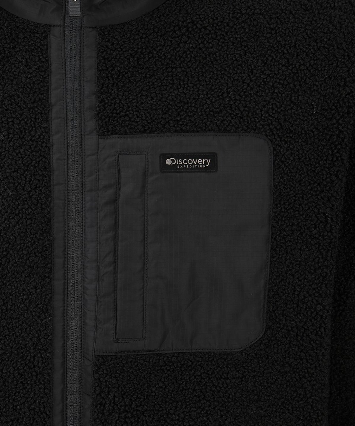 디스커버리 익스페디션(DISCOVERY EXPEDITION) 남성 테크플리스 하이브리드 하이넥 자켓 (BLACK)