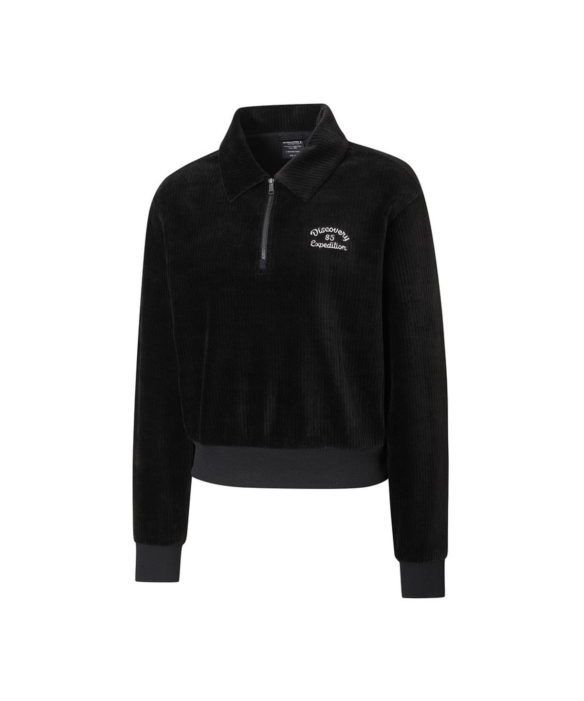 디스커버리 익스페디션(DISCOVERY EXPEDITION) 여성 코듀로이 카라 맨투맨 (BLACK)