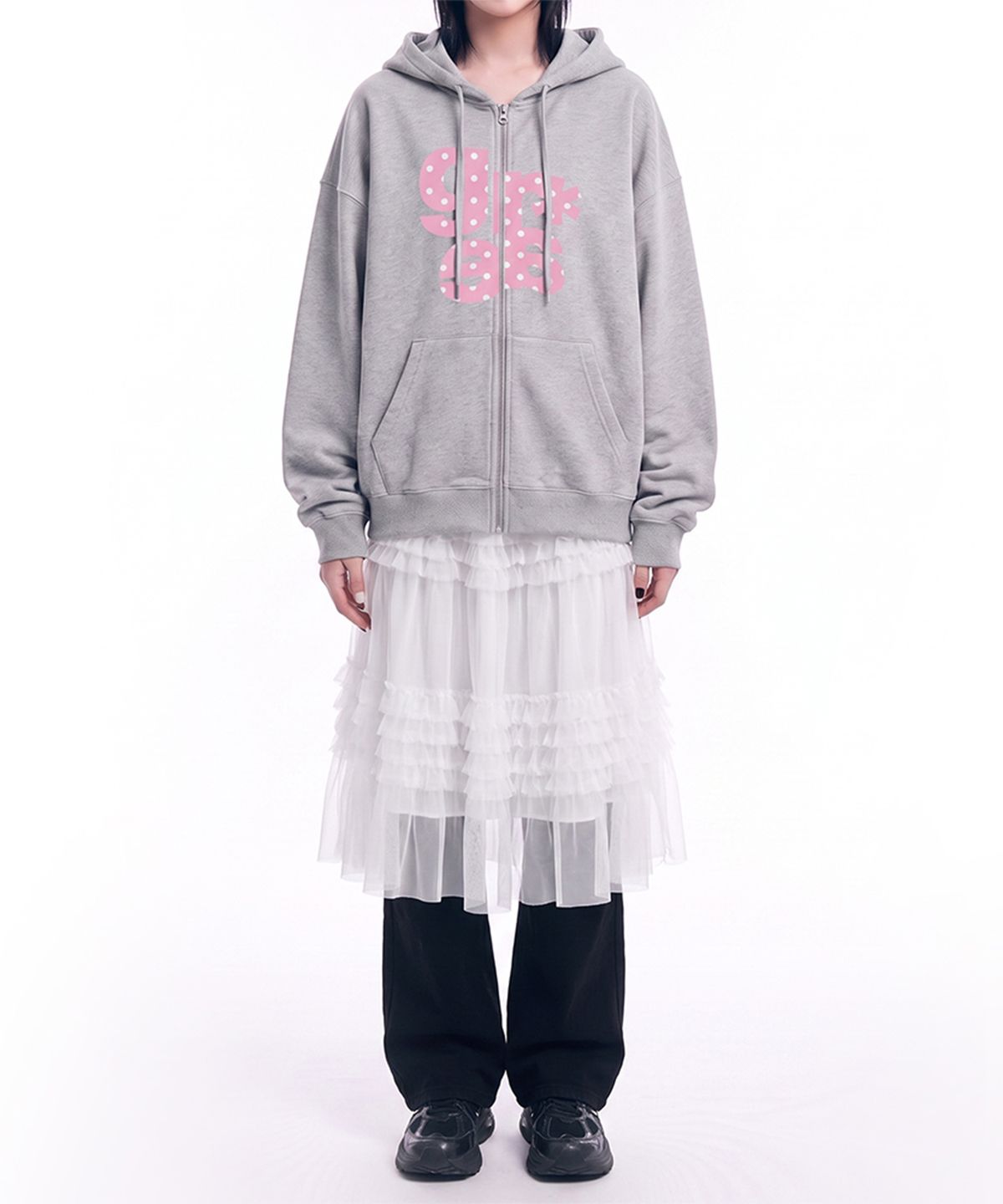 그레이버(GRAVER) [UNISEX]GRAE-S DOT 후드집업_Black
