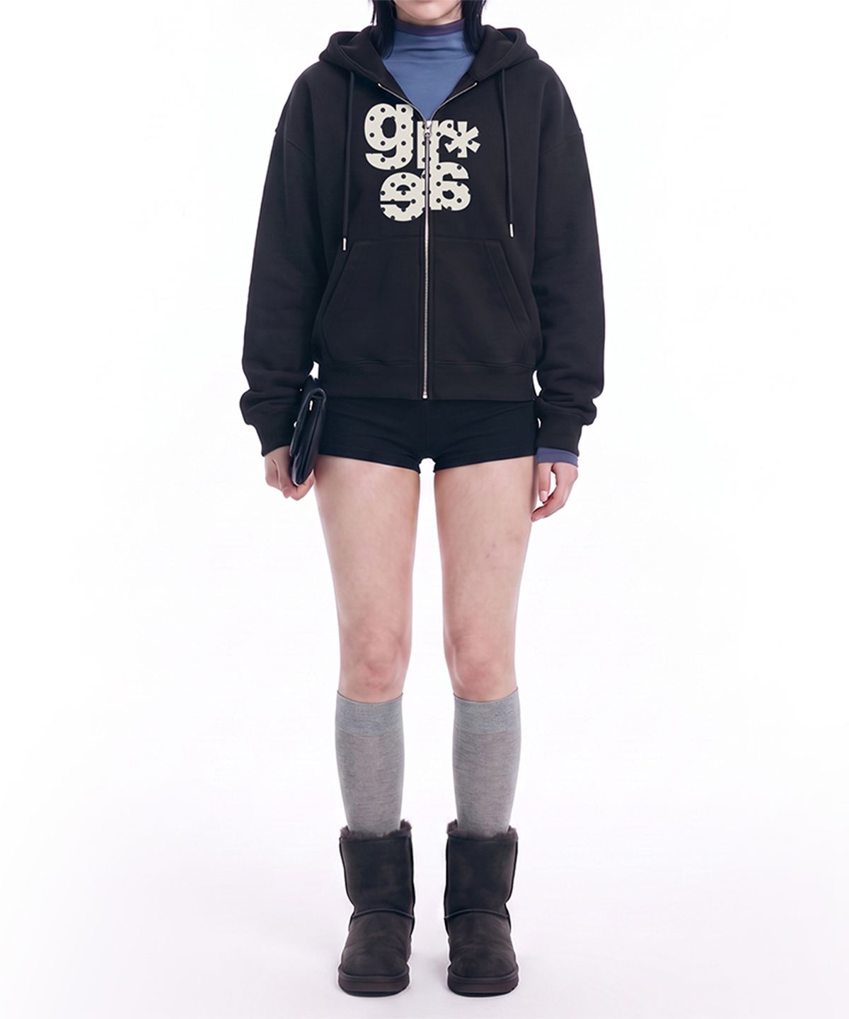 그레이버(GRAVER) [UNISEX]GRAE-S DOT 후드집업_Black