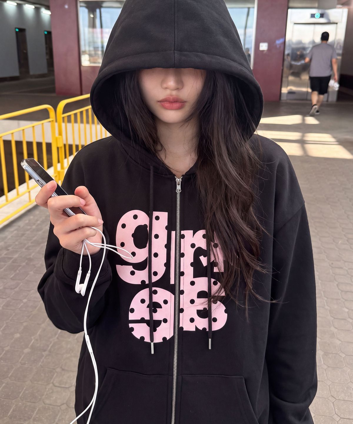 그레이버(GRAVER) [UNISEX]GRAE-S DOT 후드집업_Black