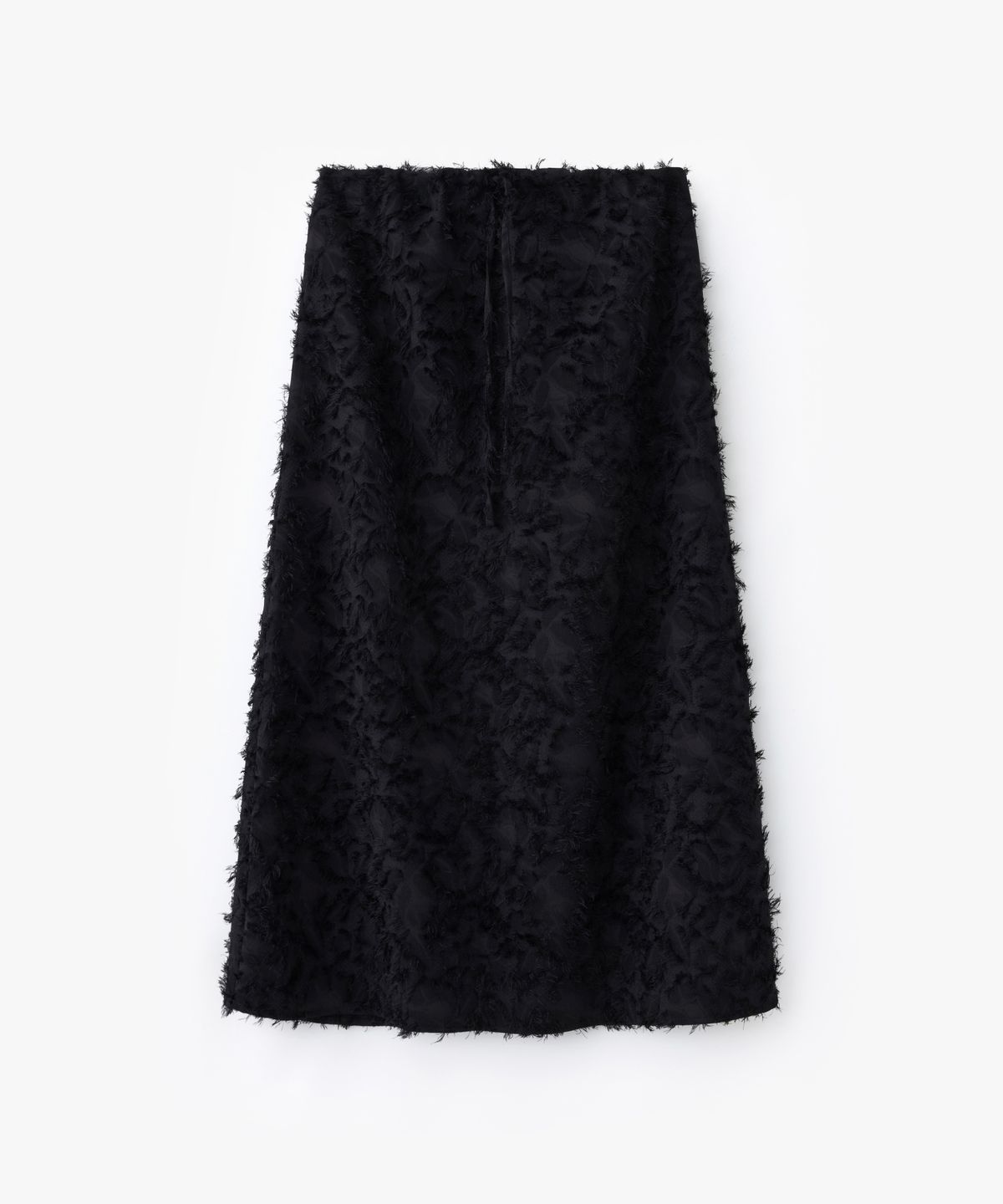 포에브(POEV) Flower Textured Long Skirt - Black