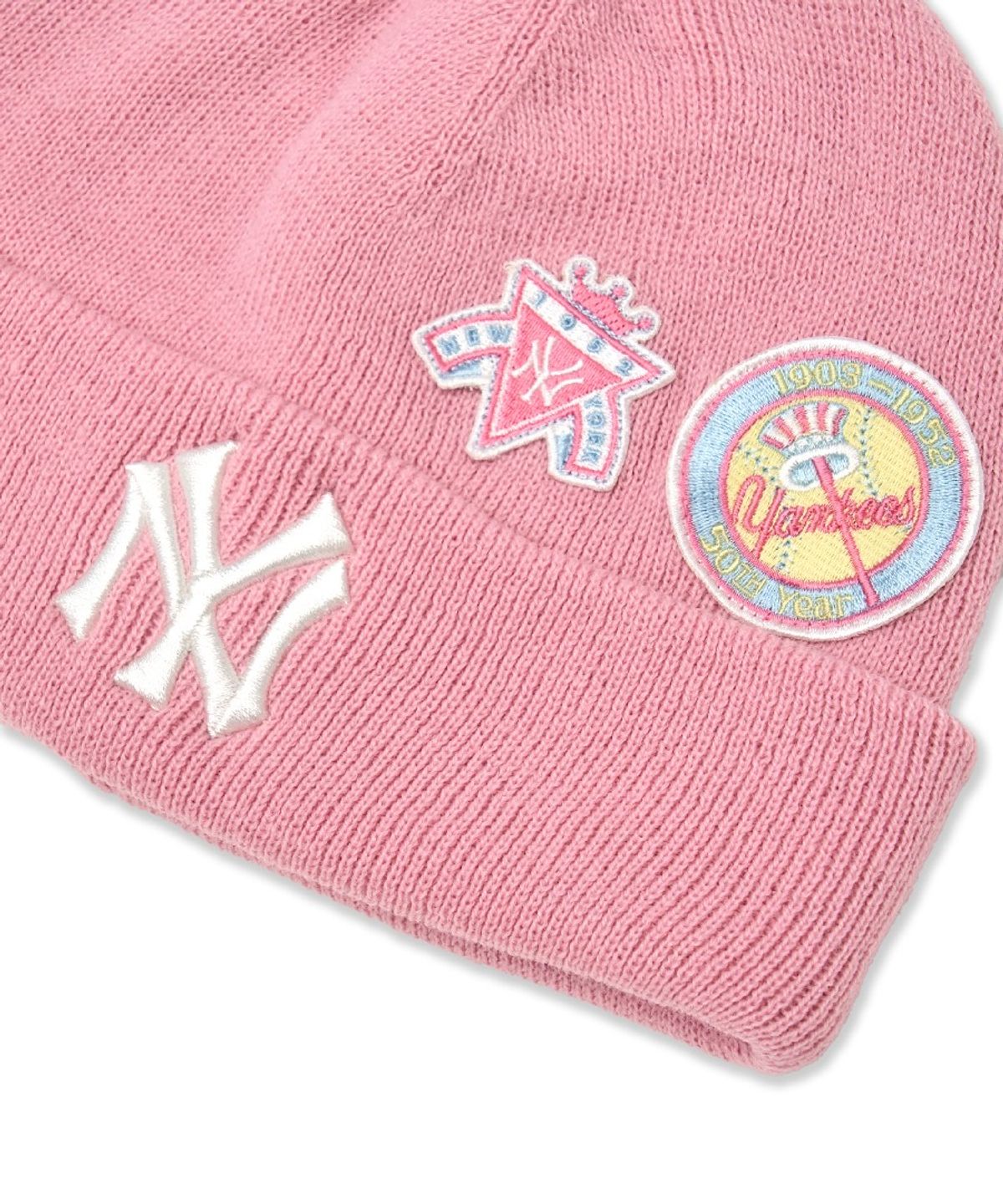엠엘비 키즈(MLB KIDS) 시그니처 패치 비니 NY (Mg.Pink)