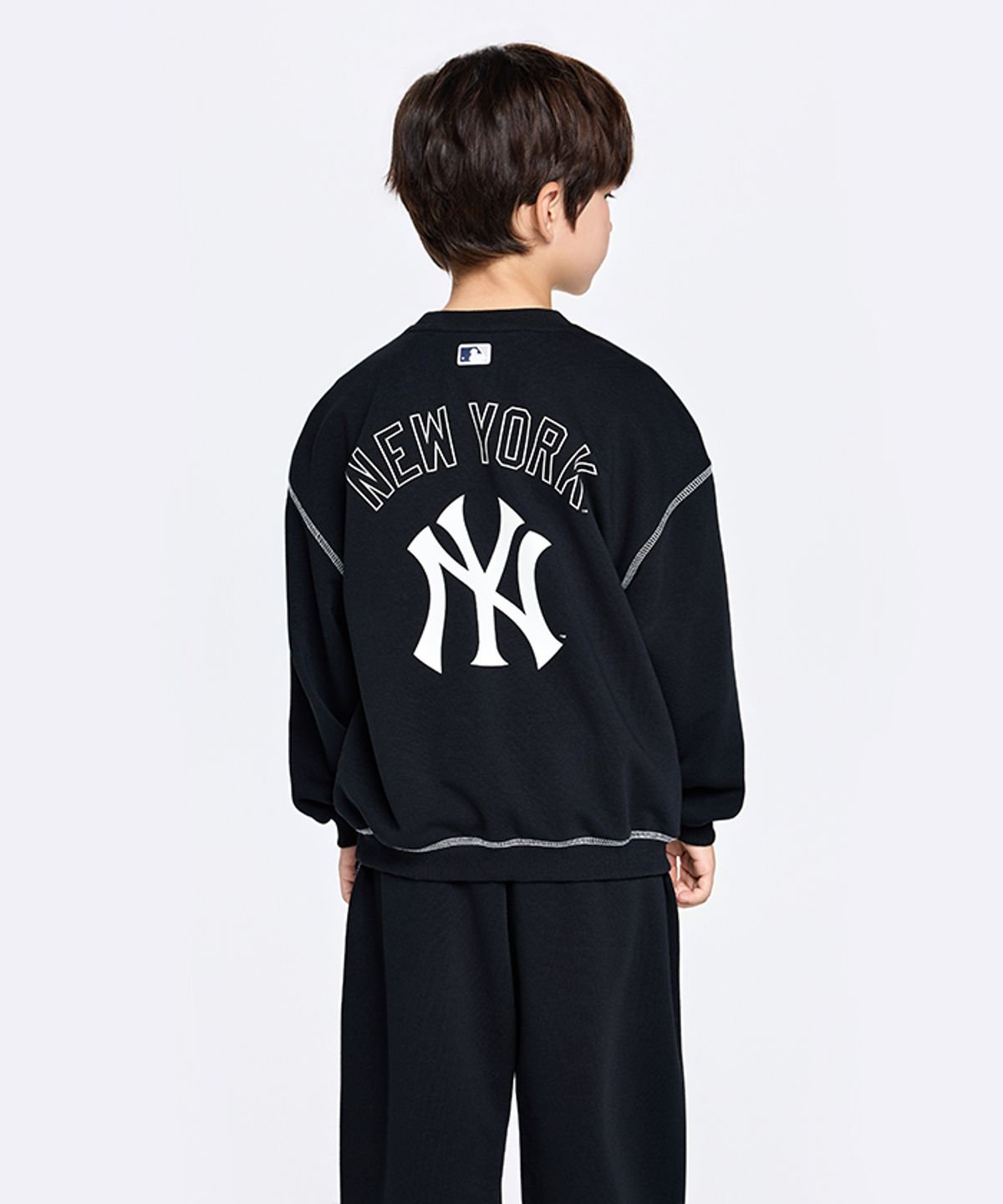 엠엘비 키즈(MLB KIDS) 스포티브 시그니처 팀로고 맨투맨 세트 NY (Black)