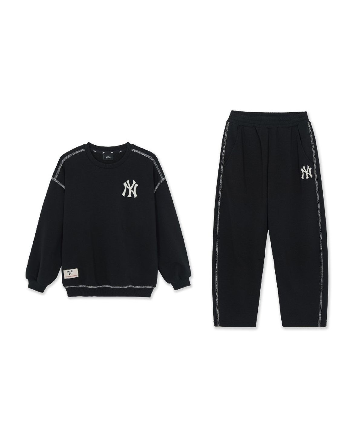 엠엘비 키즈(MLB KIDS) 스포티브 시그니처 팀로고 맨투맨 세트 NY (Black)