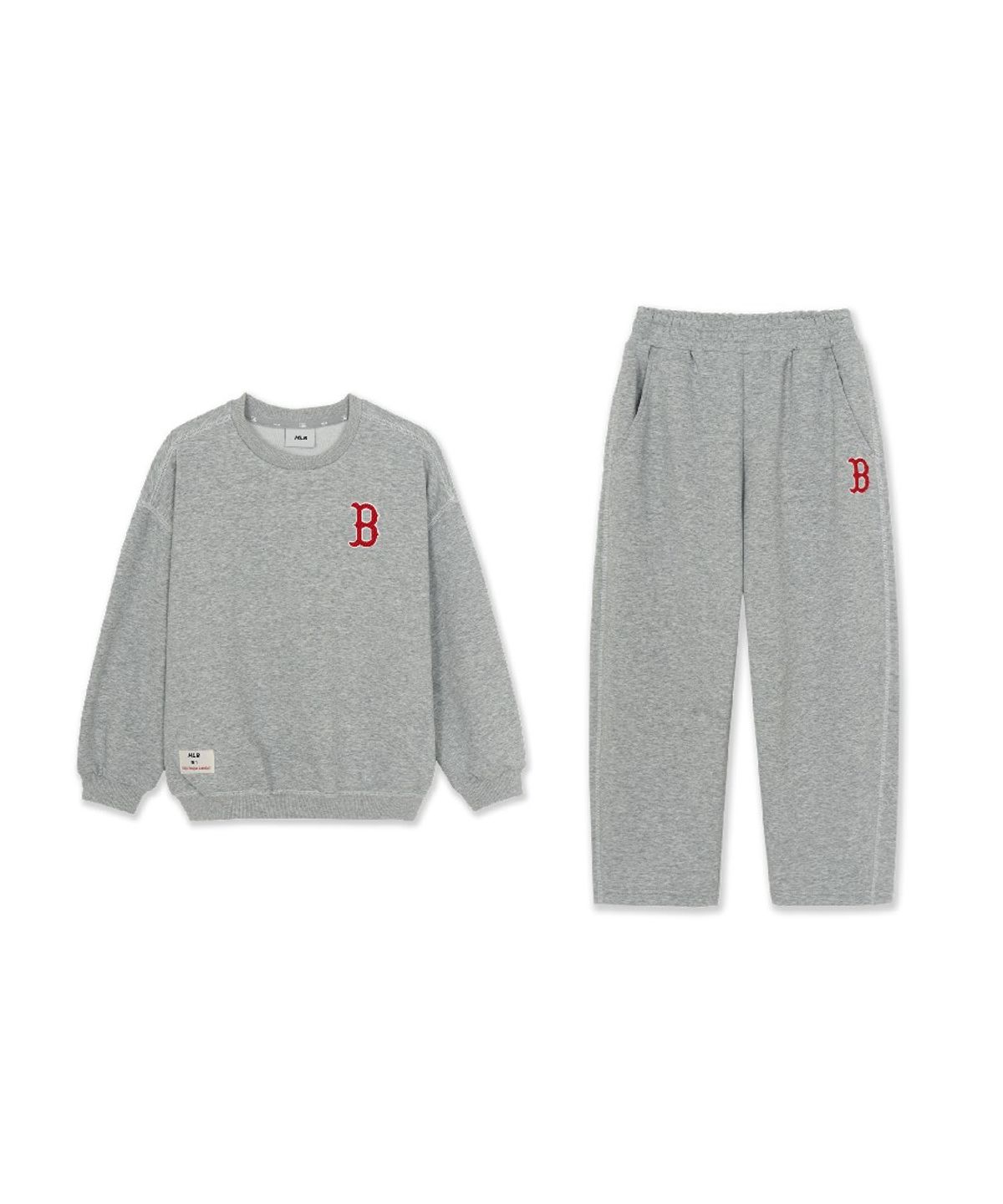 엠엘비 키즈(MLB KIDS) 스포티브 시그니처 팀로고 맨투맨 세트 BOS (Melange Grey)