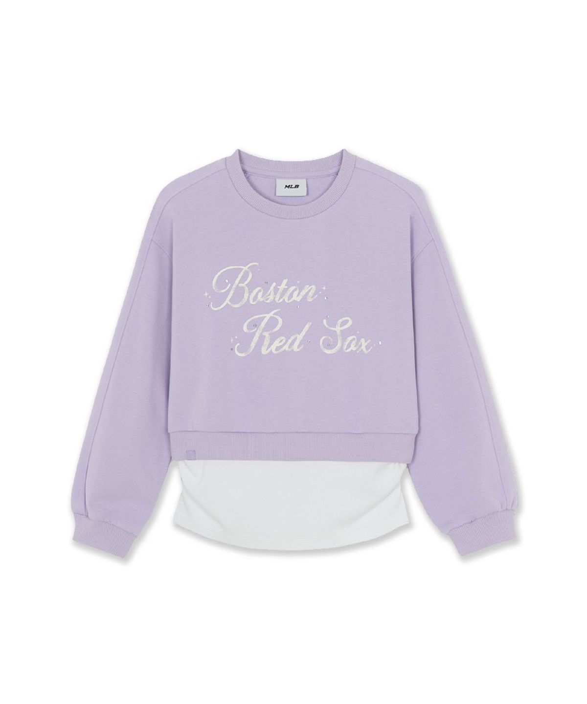 엠엘비 키즈(MLB KIDS) 스트릿 걸즈 셔링 레이어드 맨투맨 세트 BOS (L.Lavender)