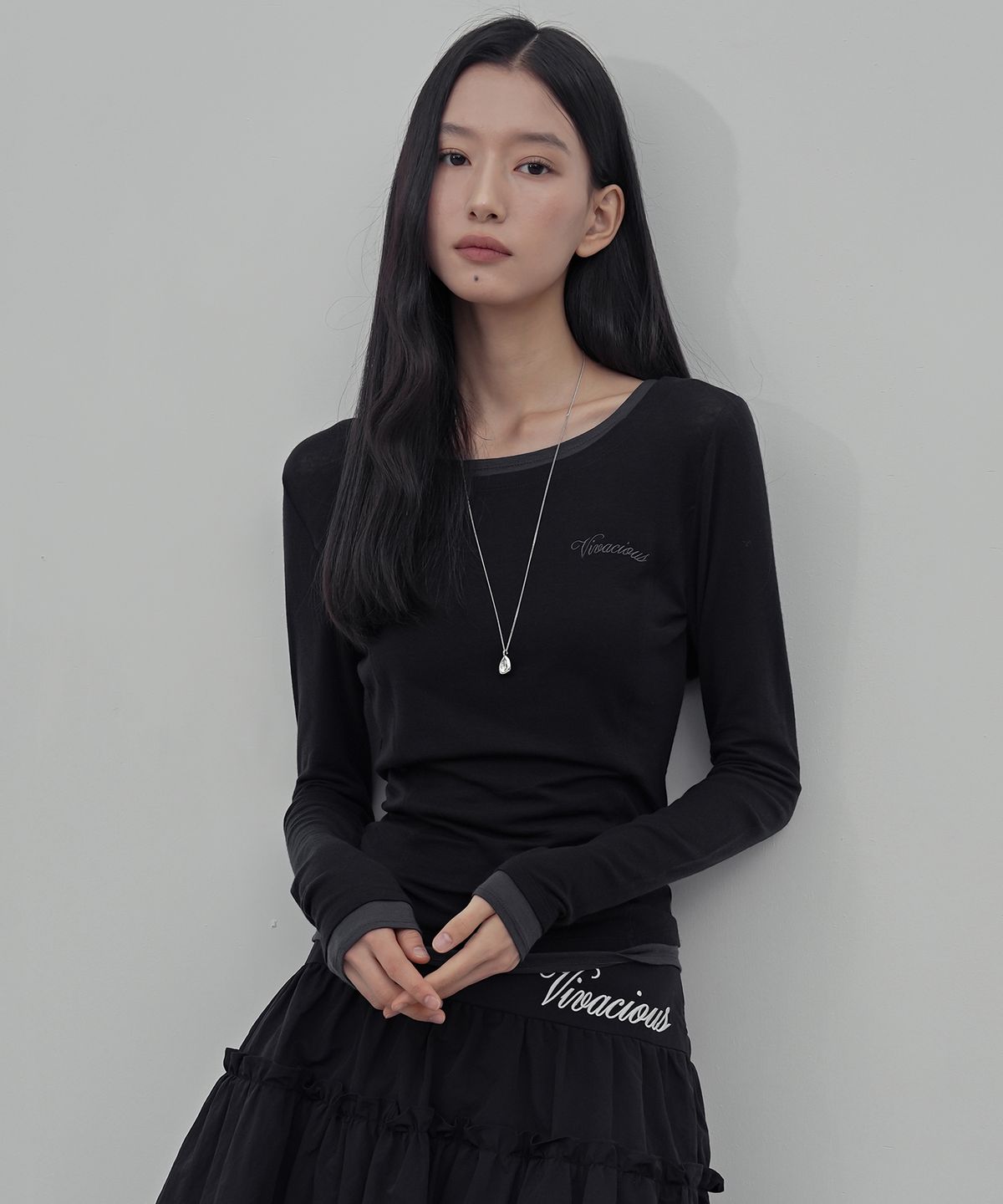 비바셔스(VIVACIOUS) 히네 레이어드 울 롱 슬리브_4COL