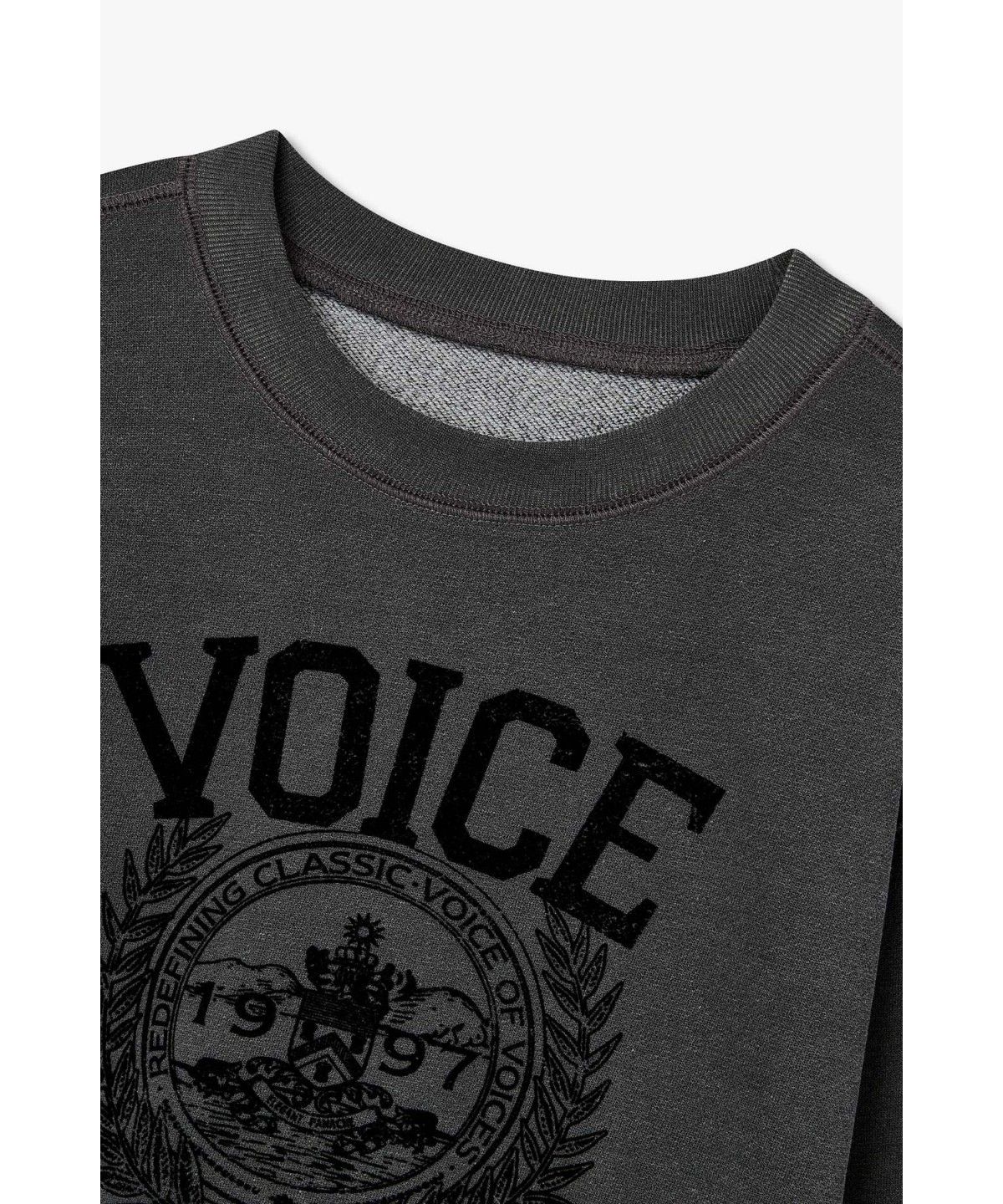 보브(VOICE OF VOICES) 피그먼트 엠블럼 맨투맨 _챠콜 _7156440001