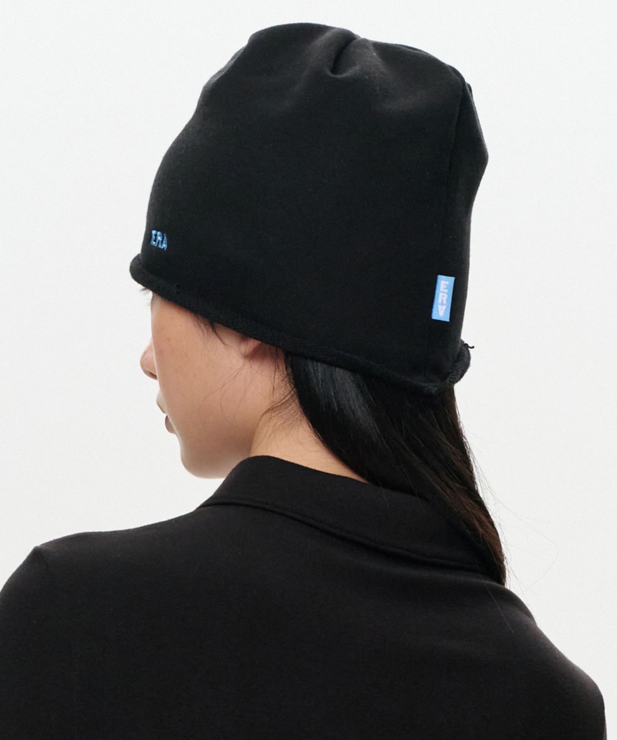 이알에이(ERA) UNISEX ERA RAW EDGE CUT SWEAT BEANIE - BLACK