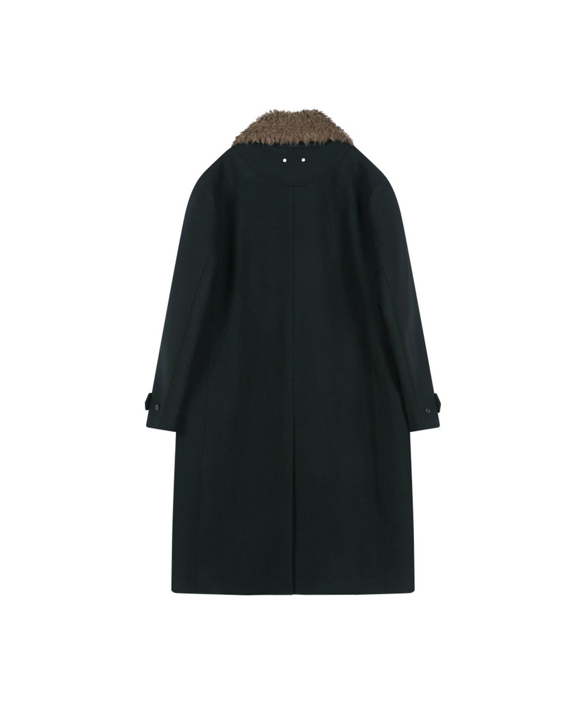 앤더슨벨(ADSB ANDERSSON BELL) DETACHABLE FUR COLLAR CHESTERFIELD COAT (BLACK)