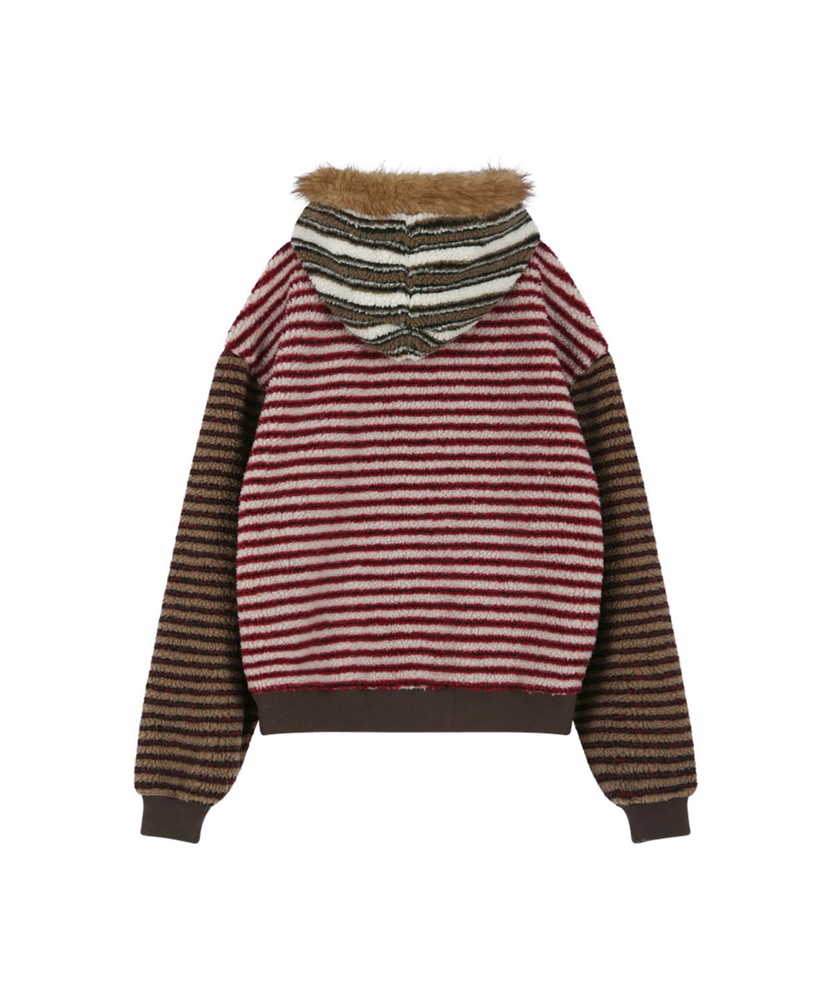 앤더슨벨(ADSB ANDERSSON BELL) UNISEX STRIPE PATCHWORK FLEECE HOODIE ZIP-UP (MULTI)