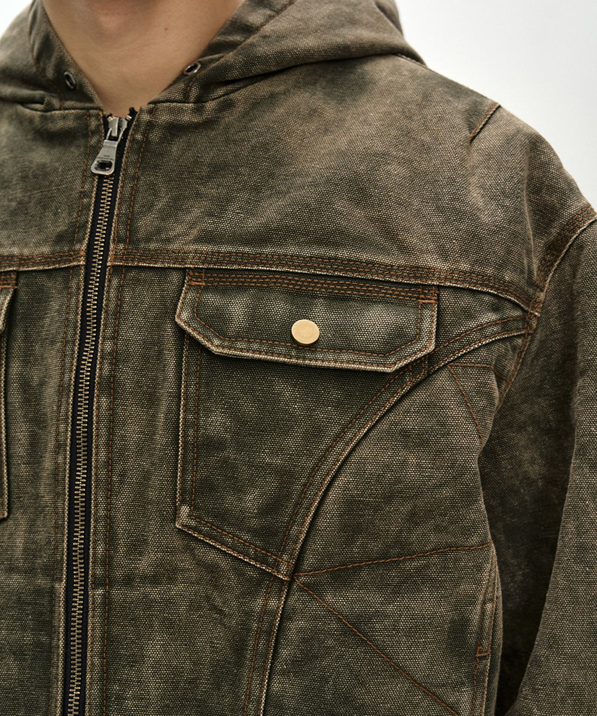앤더슨벨(ADSB ANDERSSON BELL) MILLY WASHED HOODIE JACKET (KHAKI)