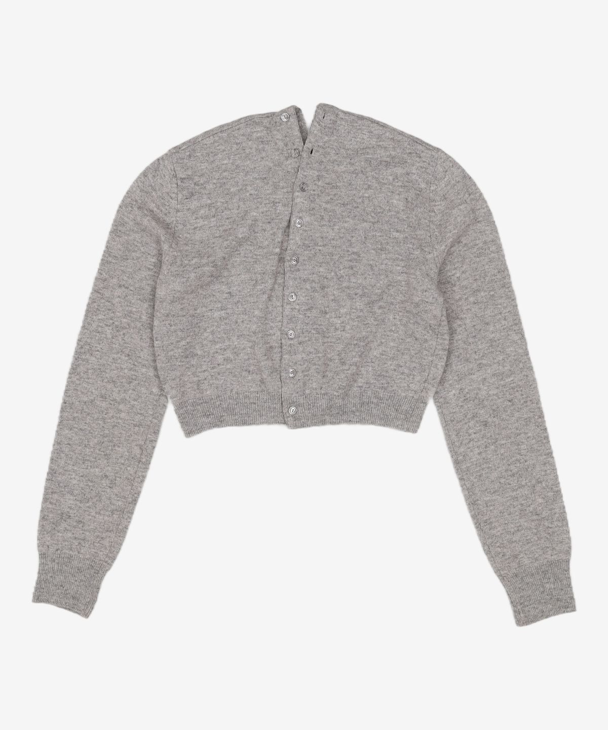 다이애그널(DIAGONAL) V NECK BUTTON CARDIGAN (light grey) XS