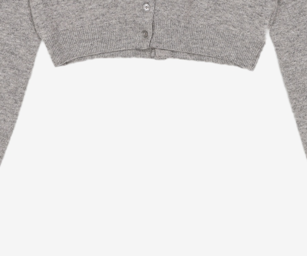다이애그널(DIAGONAL) V NECK BUTTON CARDIGAN (light grey) XS