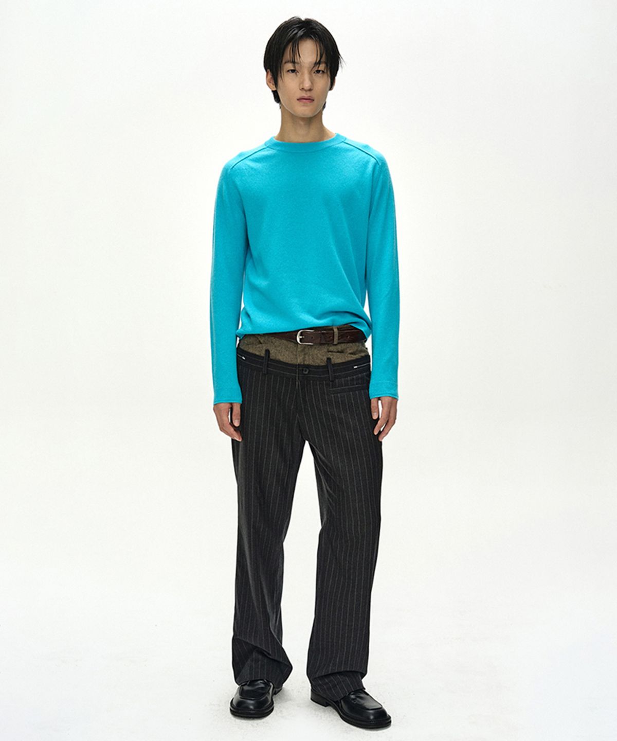 앤더슨벨(ADSB ANDERSSON BELL) SHANE CASHMERE CREW-NECK SWEATER (BLUE)