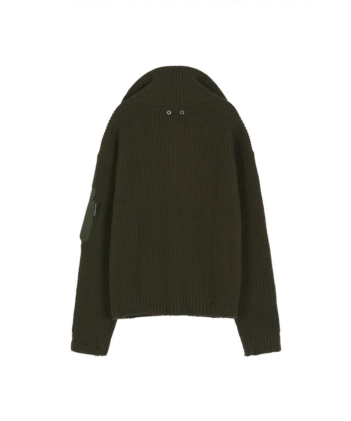 앤더슨벨(ADSB ANDERSSON BELL) DOUBLE LAYERED QUARTER ZIP-UP SWEATER (KHAKI/BLACK)