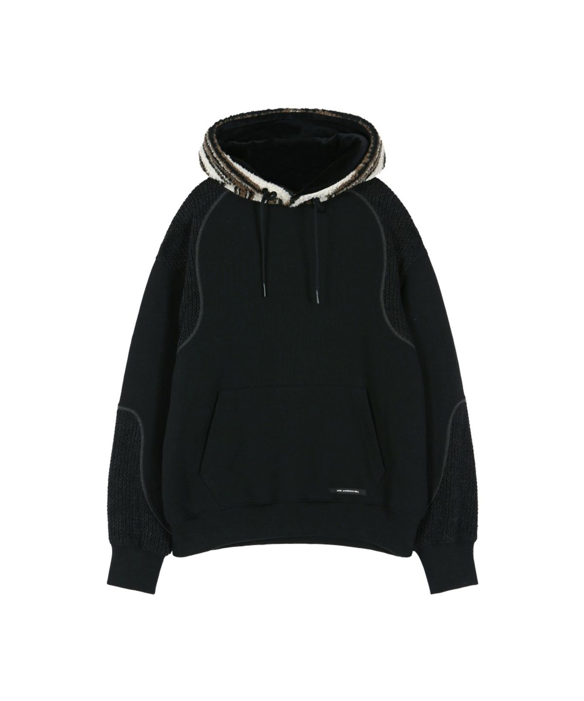 앤더슨벨(ADSB ANDERSSON BELL) UNISEX KNIT PANEL FLEECE HOODIE (BLACK)