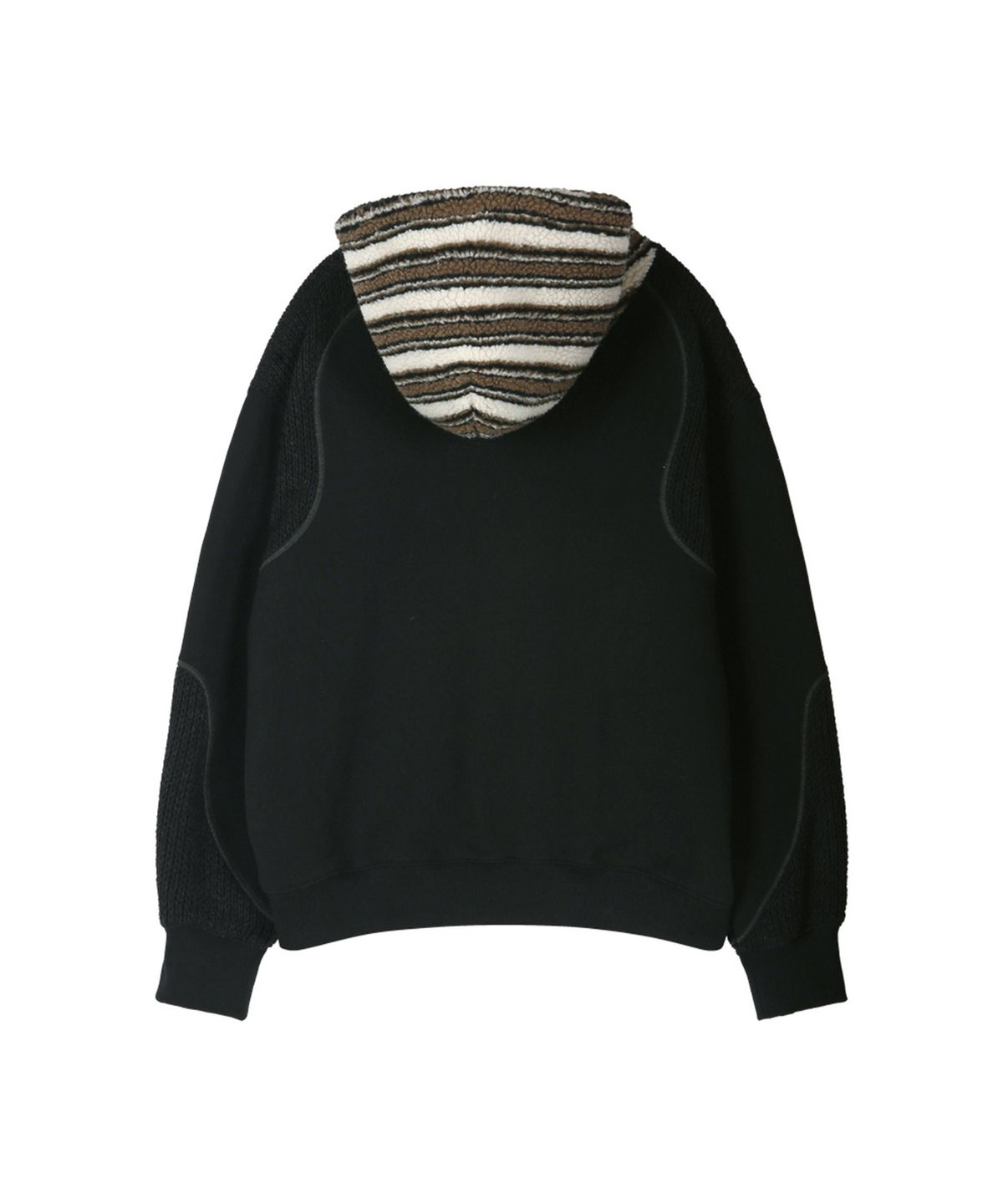앤더슨벨(ADSB ANDERSSON BELL) UNISEX KNIT PANEL FLEECE HOODIE (BLACK)