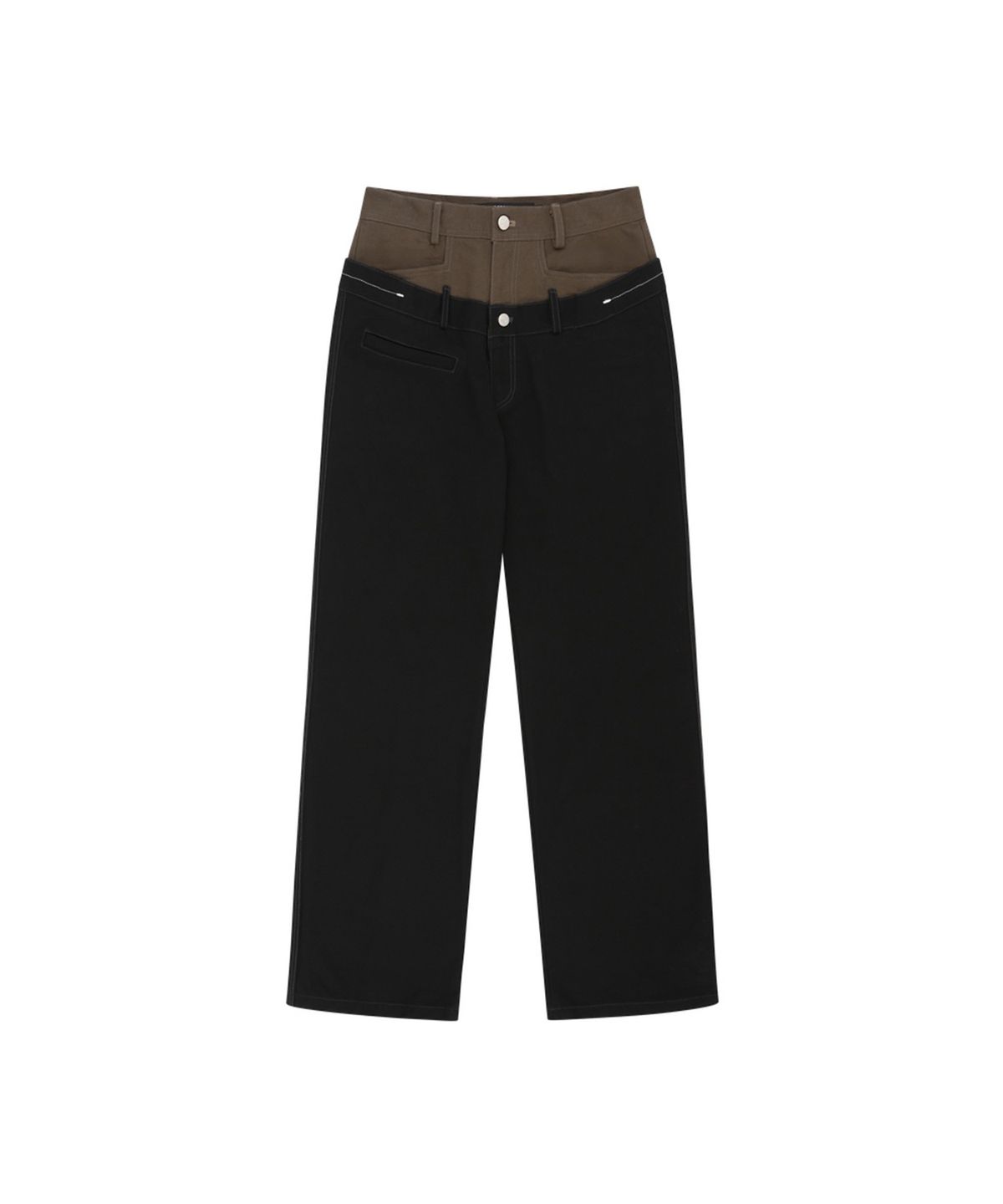 앤더슨벨(ADSB ANDERSSON BELL) DOUBLE WAIST OXFORD WORK TROUSERS (BLACK/KHAKI)