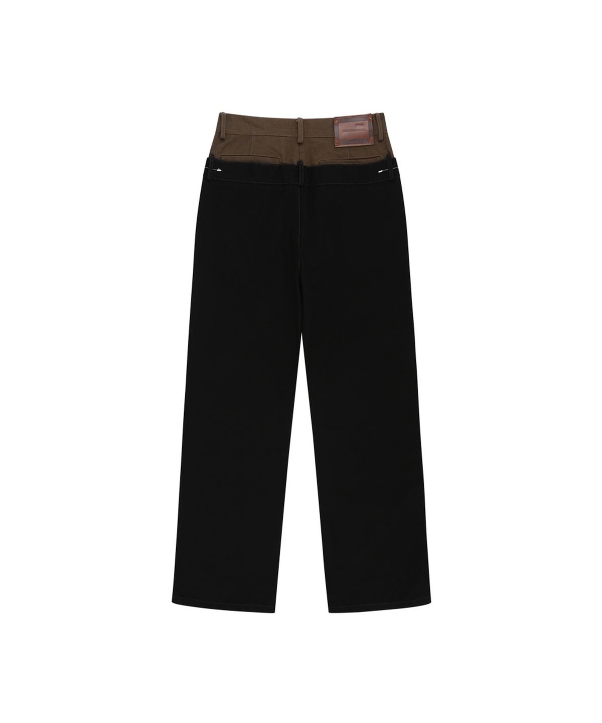앤더슨벨(ADSB ANDERSSON BELL) DOUBLE WAIST OXFORD WORK TROUSERS (BLACK/KHAKI)